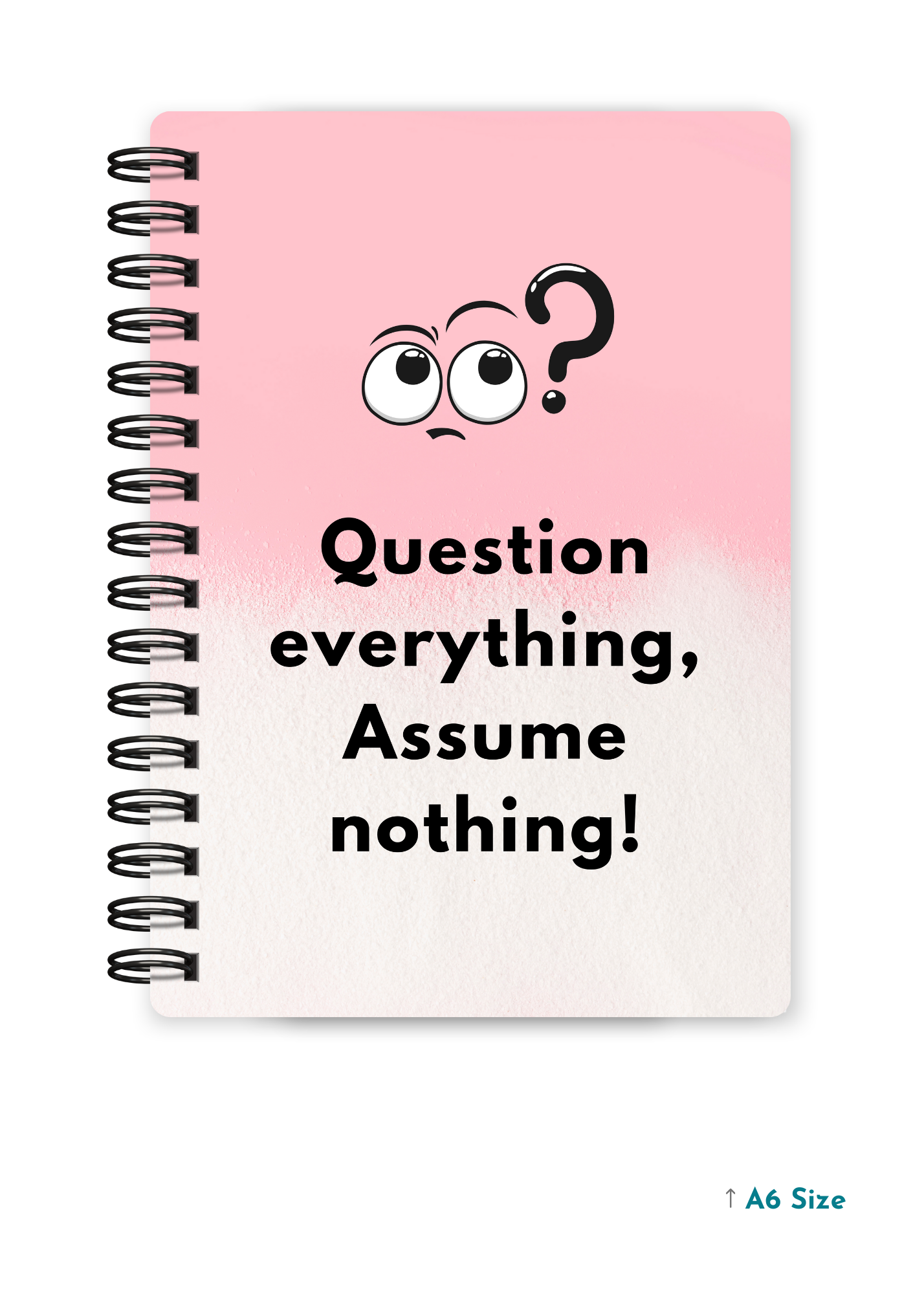 QUESTION EVERYTHING cover page - A5 / A6 Size Wiro Notebook