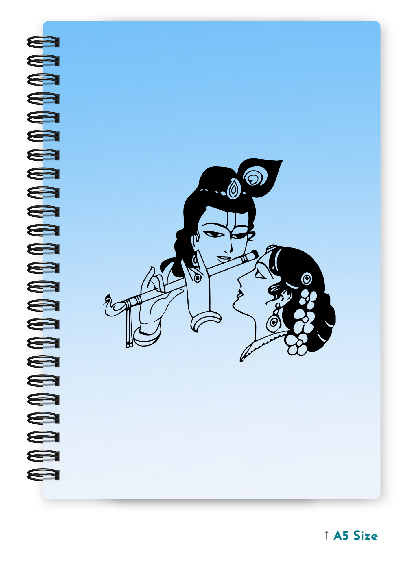 RADHA KRISHNA JI (1) cover page - A5 / A6 Size Wiro Notebook