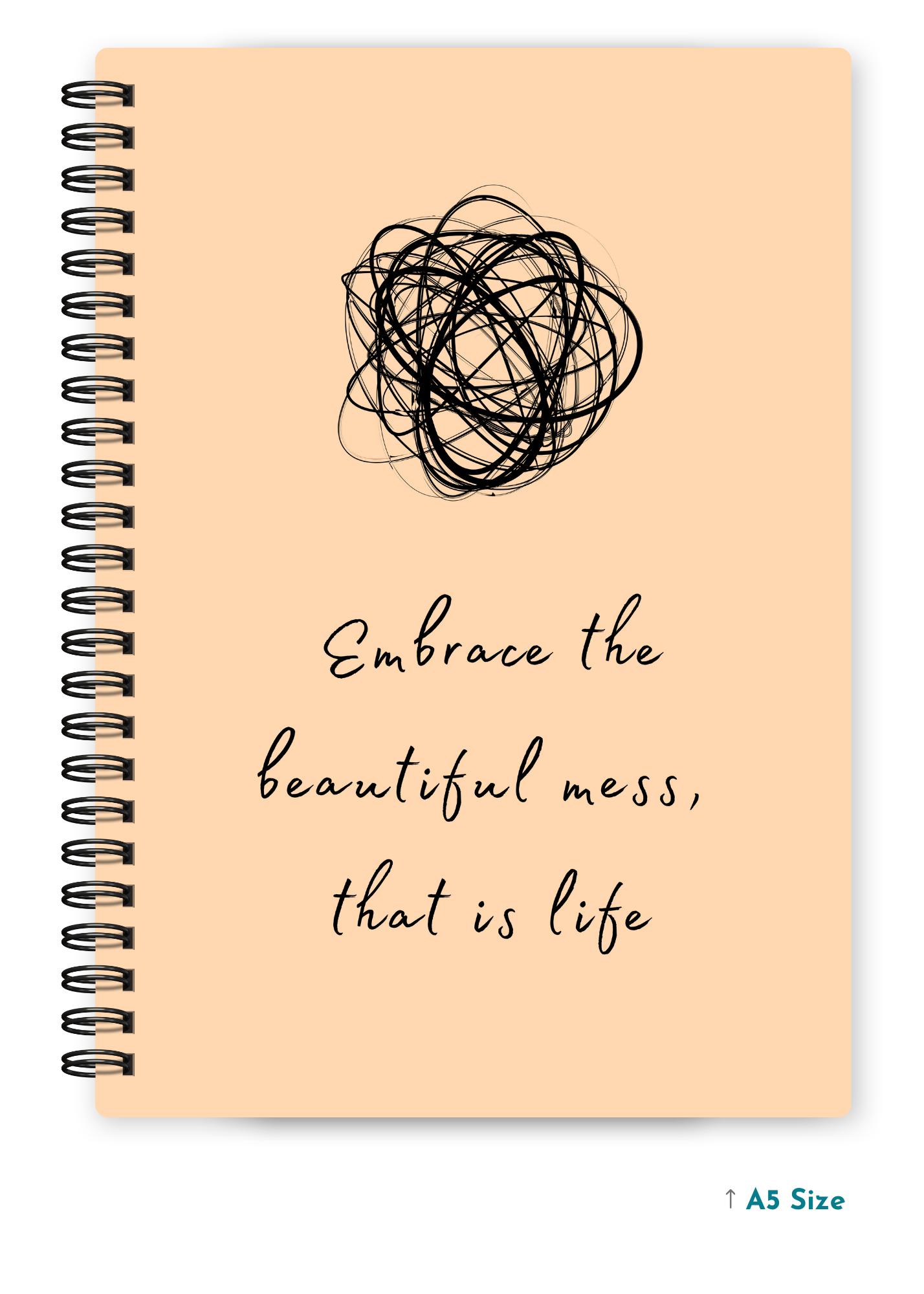 EMBRACE THE BEAUTIFUL MESS cover page - A5 / A6 Size Wiro Notebook
