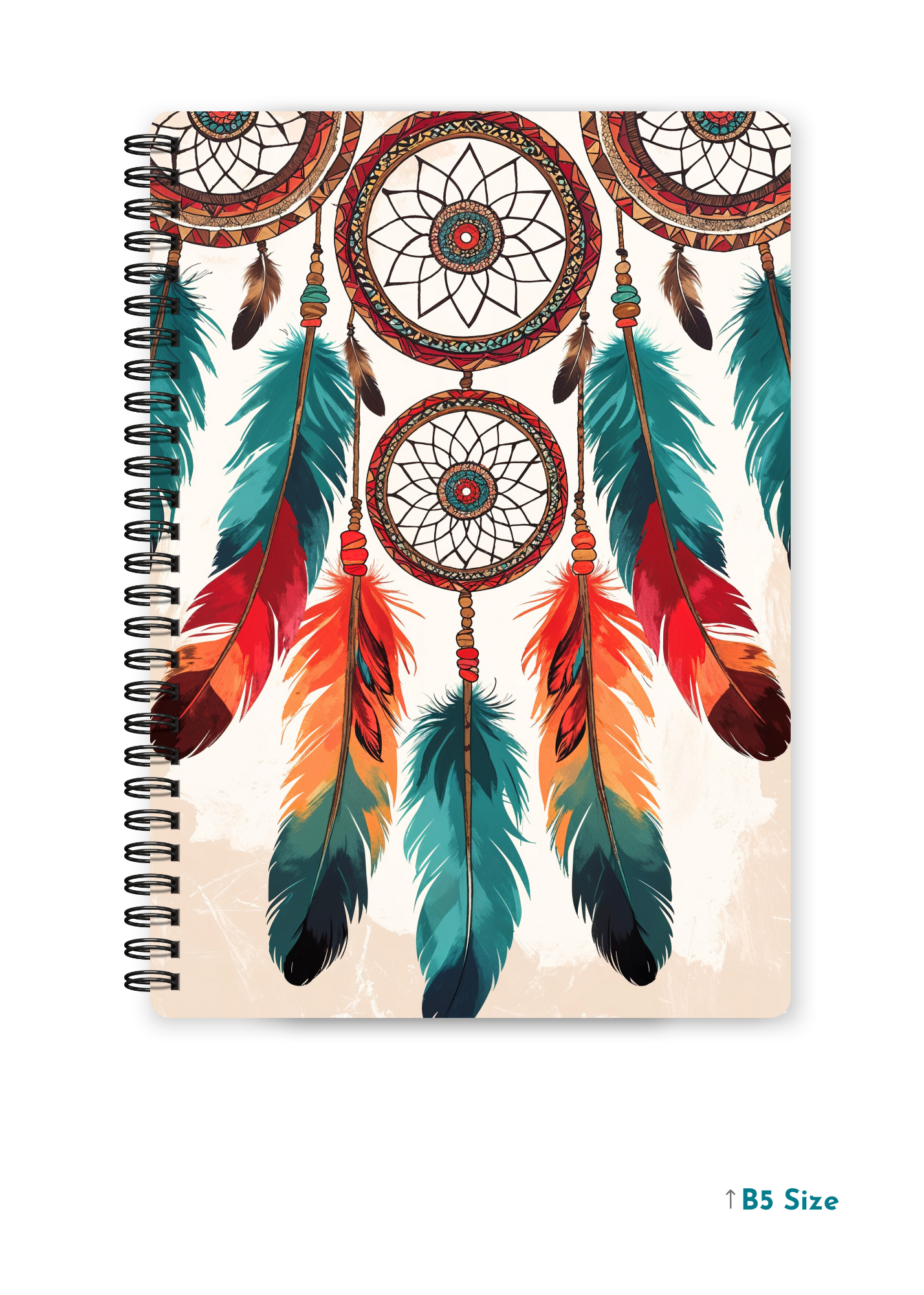MYSTIC FEATHERS cover page - A4 / B5 Size Wiro Notebook