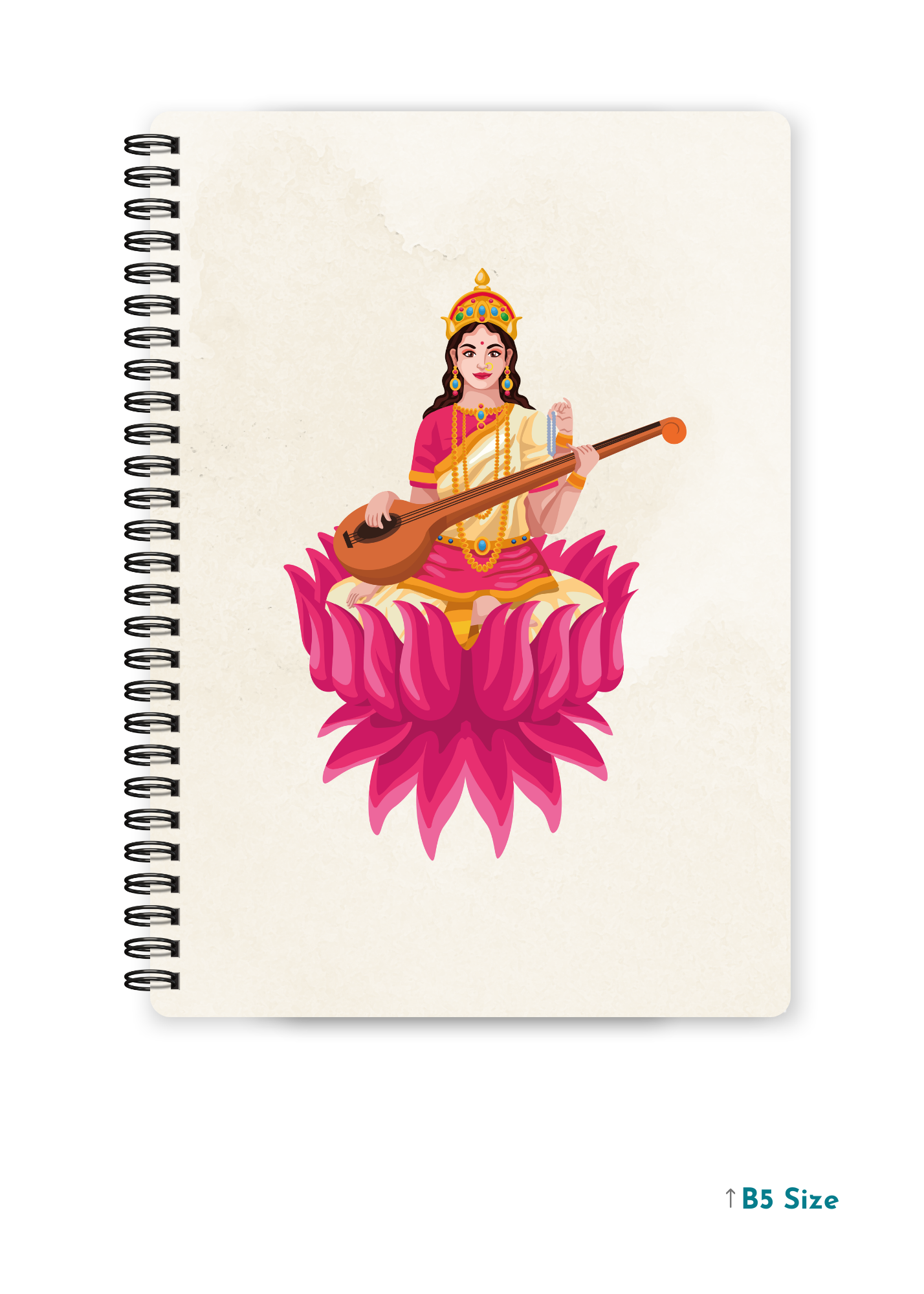 MAA SARASWATI cover page - A4 / B5 Size Wiro Notebook