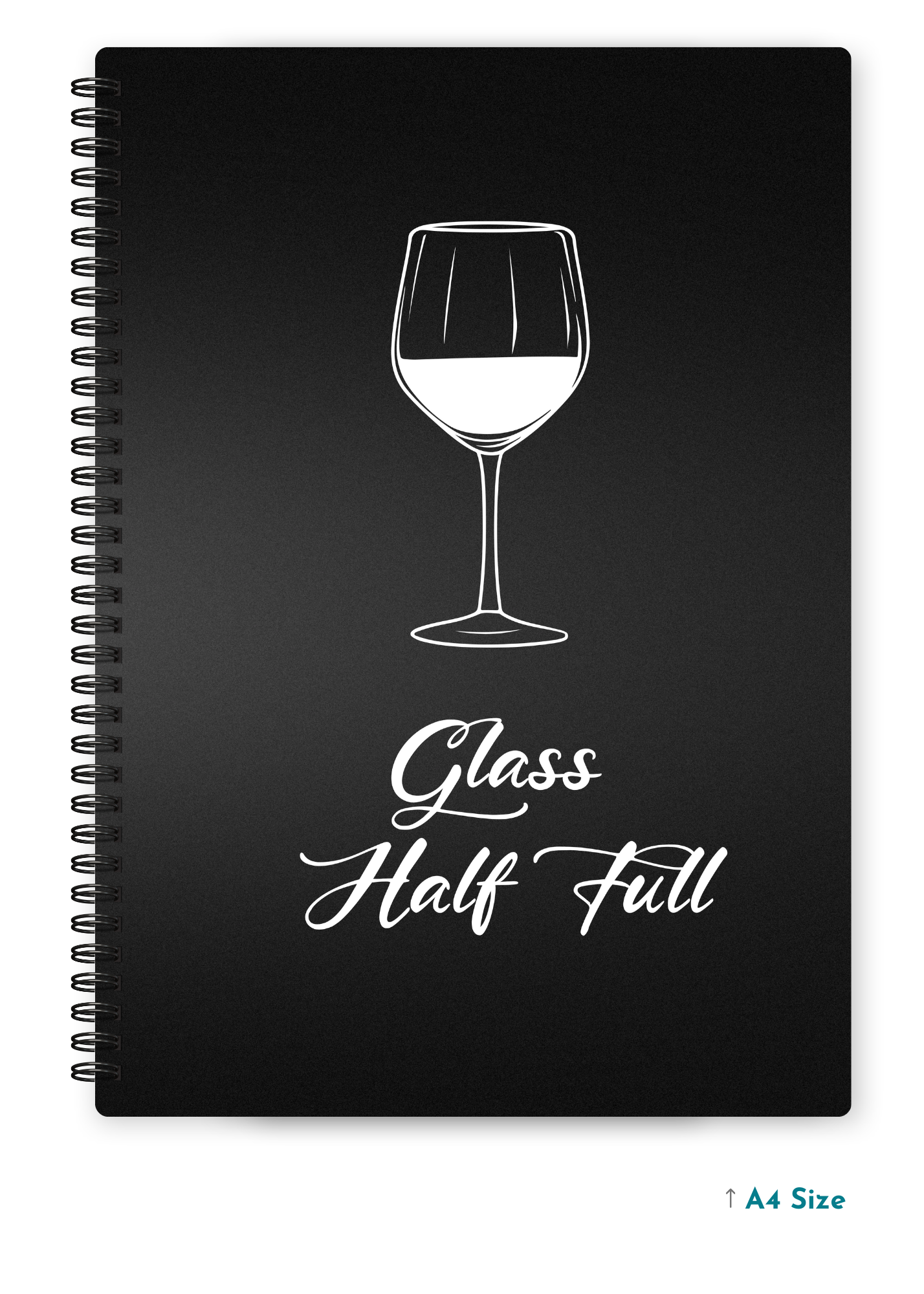 GLASS HALF FULL cover page - A4 / B5 Size Wiro Notebook