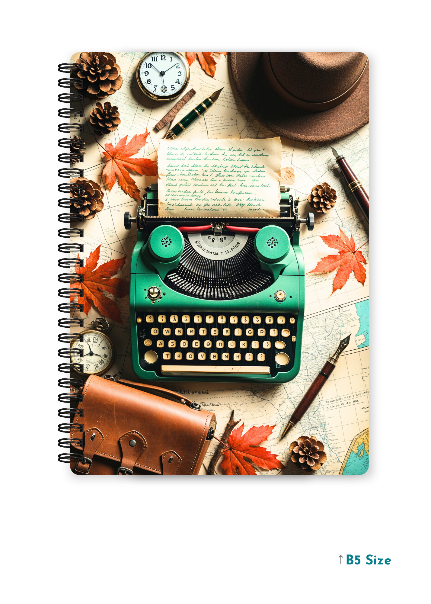 VINTAGE KEYS cover page - A4 / B5 Size Wiro Notebook