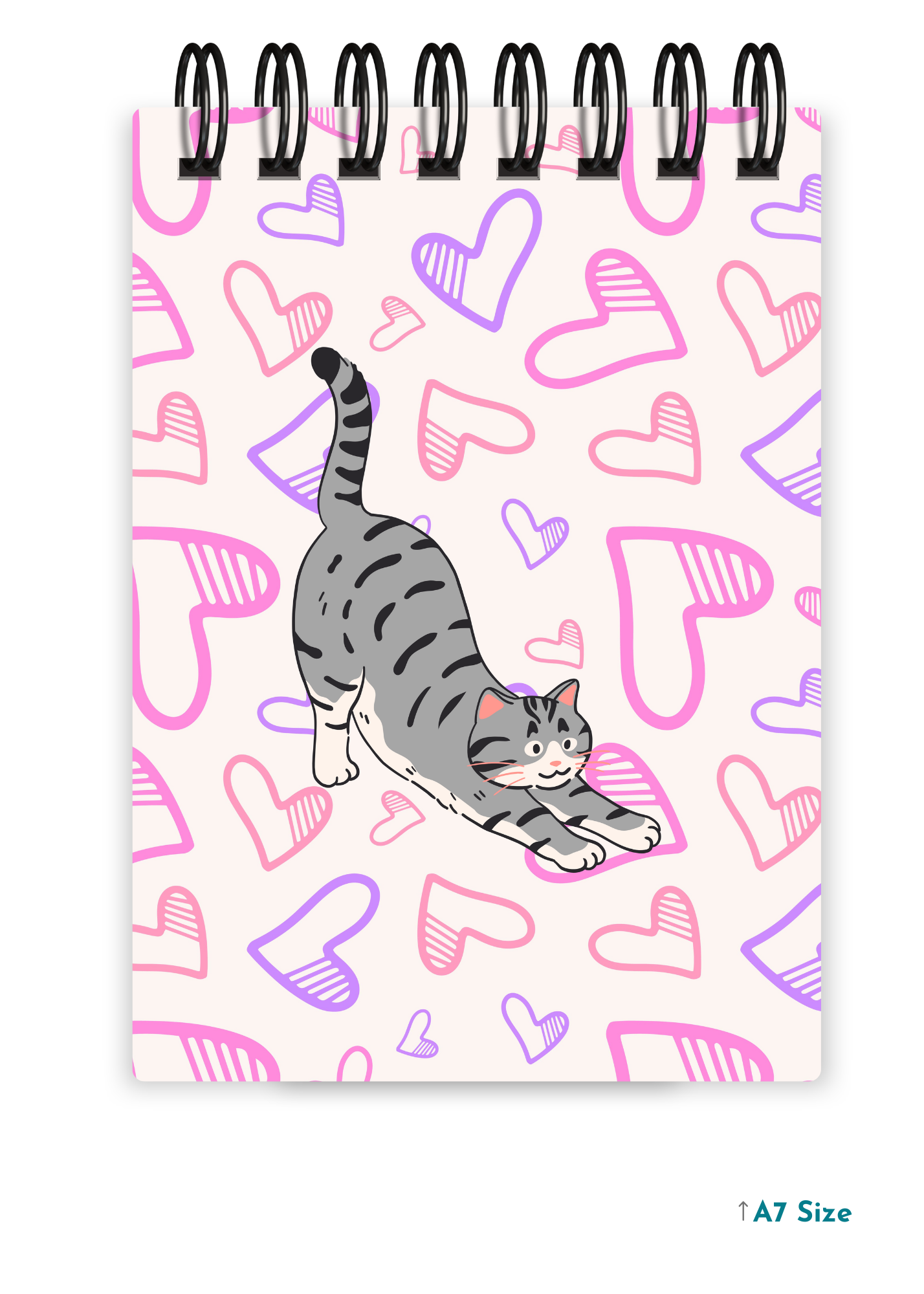 YOGA CAT cover page - A7 Size Pocket Notepad