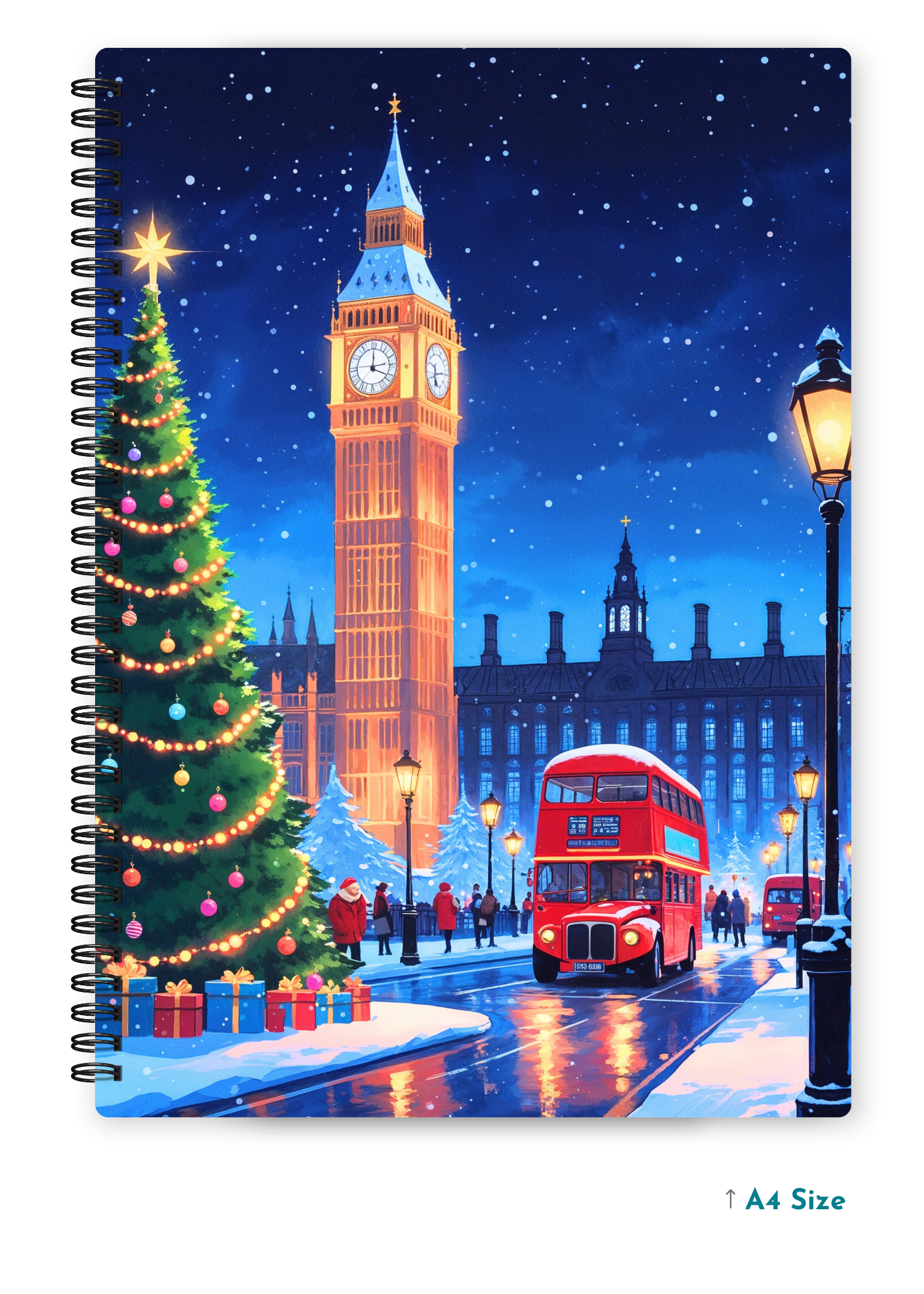 LONDON NOEL cover page - A4 / B5 Size Wiro Notebook