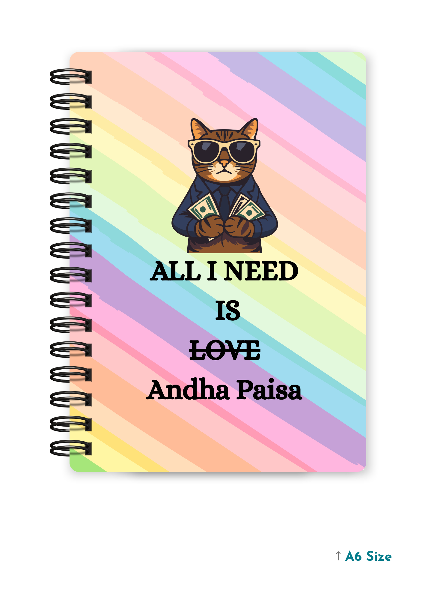 ALL I NEED IS cover page - A5 / A6 Size Wiro Notebook