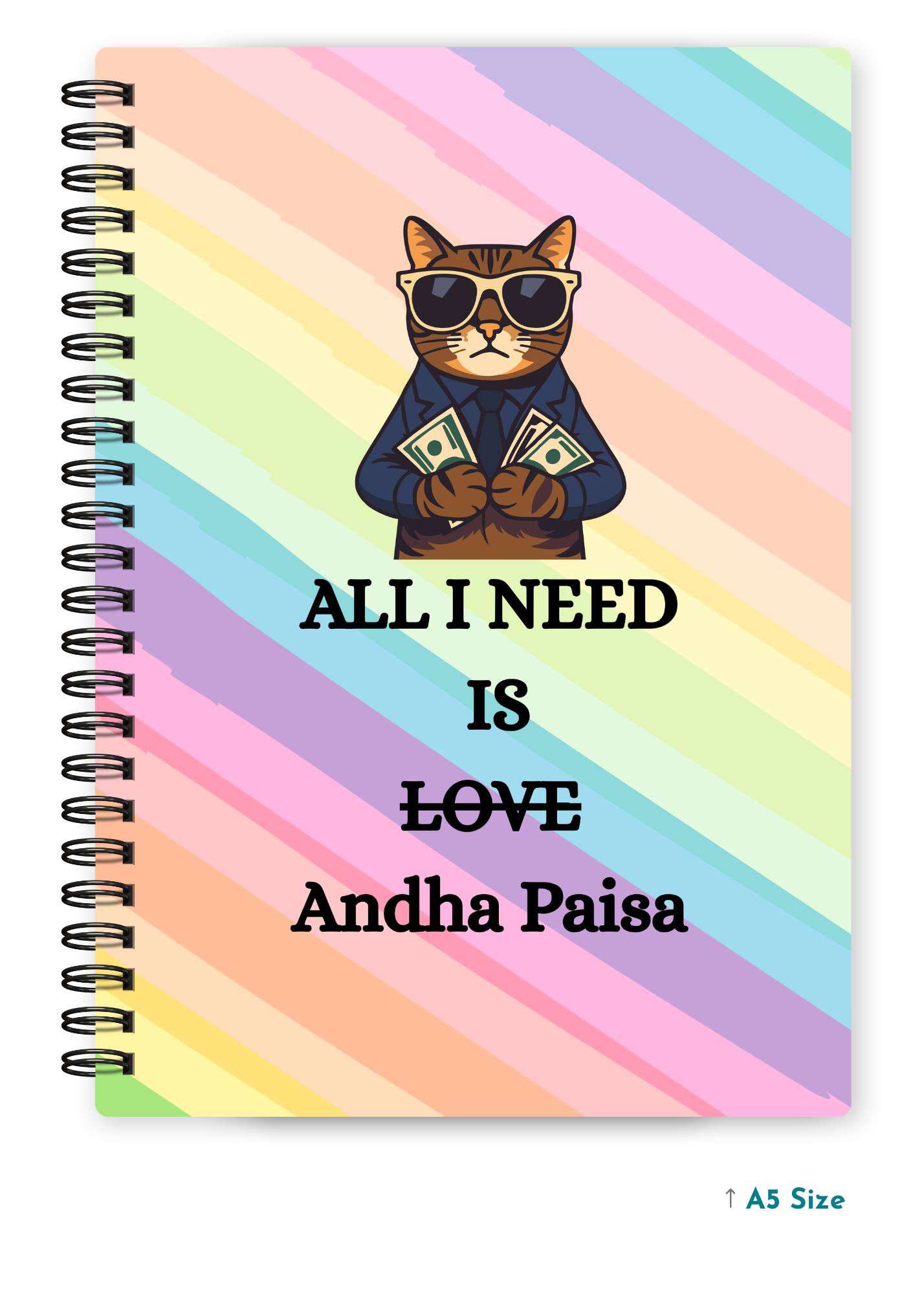 ALL I NEED IS cover page - A5 / A6 Size Wiro Notebook