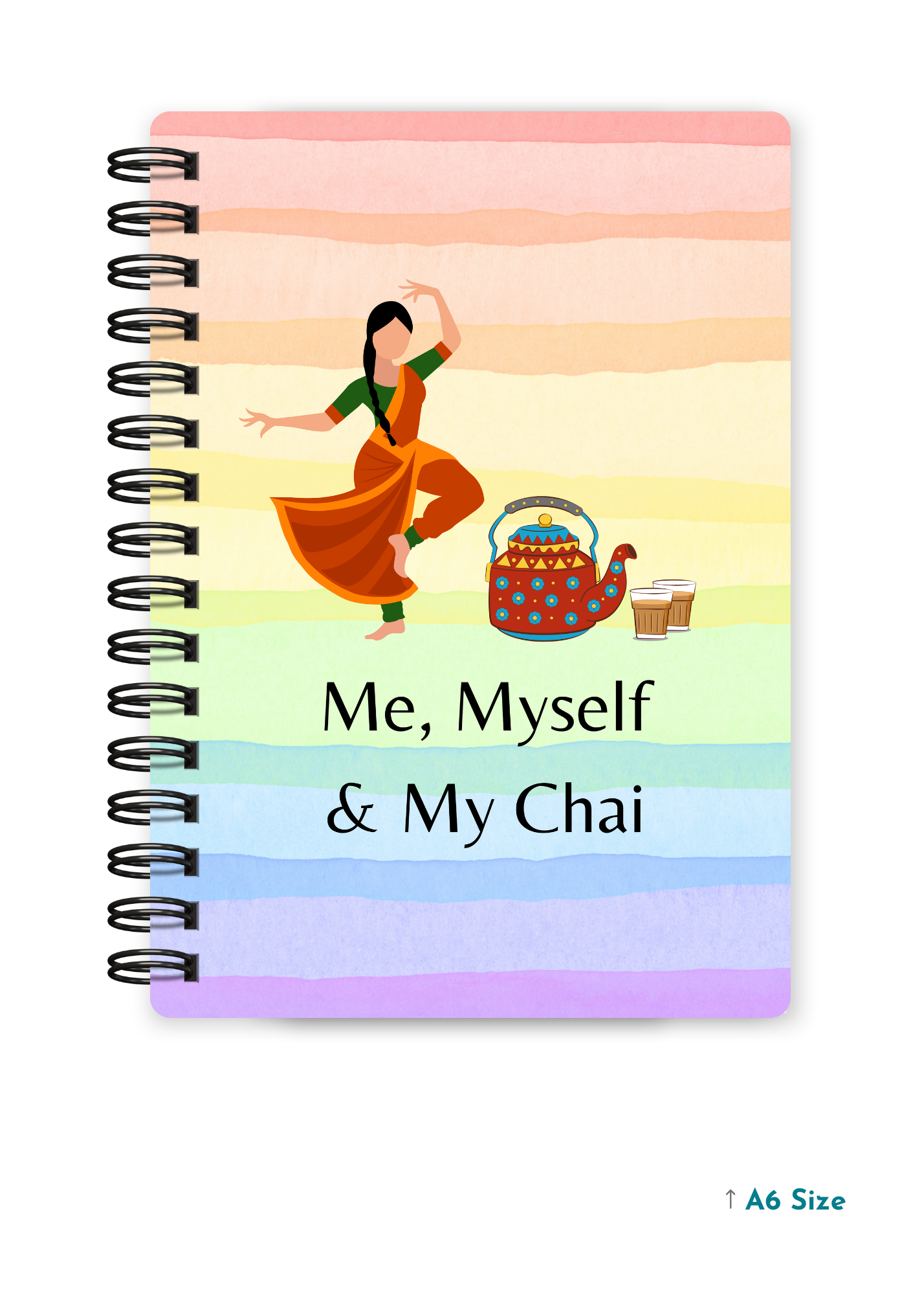 ME, MYSELF & MY CHAI cover page - A5 / A6 Size Wiro Notebook