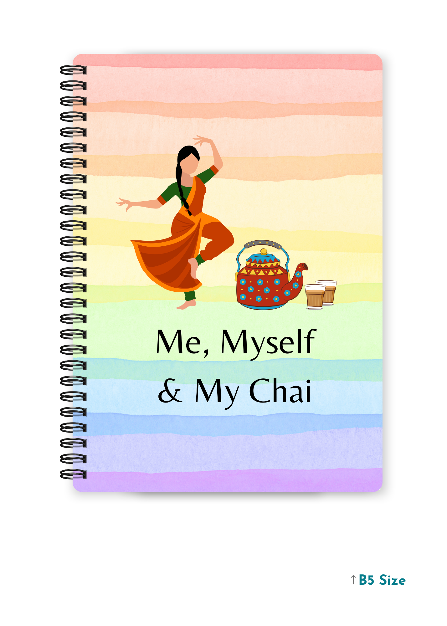 ME, MYSELF & MY CHAI cover page - A4 / B5 Size Wiro Notebook