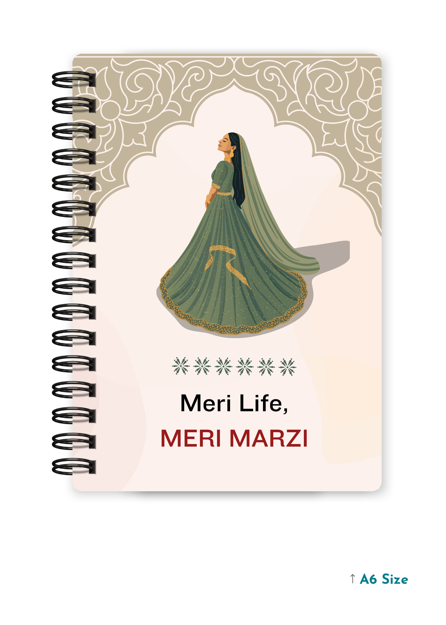 MERI LIFE, MERI MARZI cover page - A5 / A6 Size Wiro Notebook