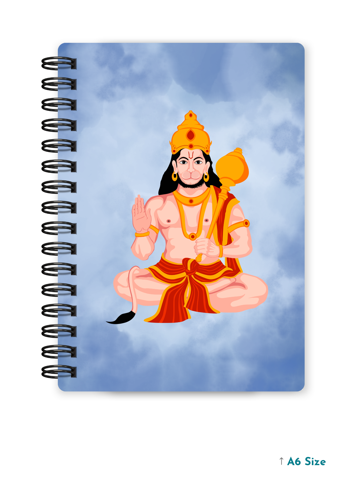 HANUMAN JI (2) cover page - A5 / A6 Size Wiro Notebook