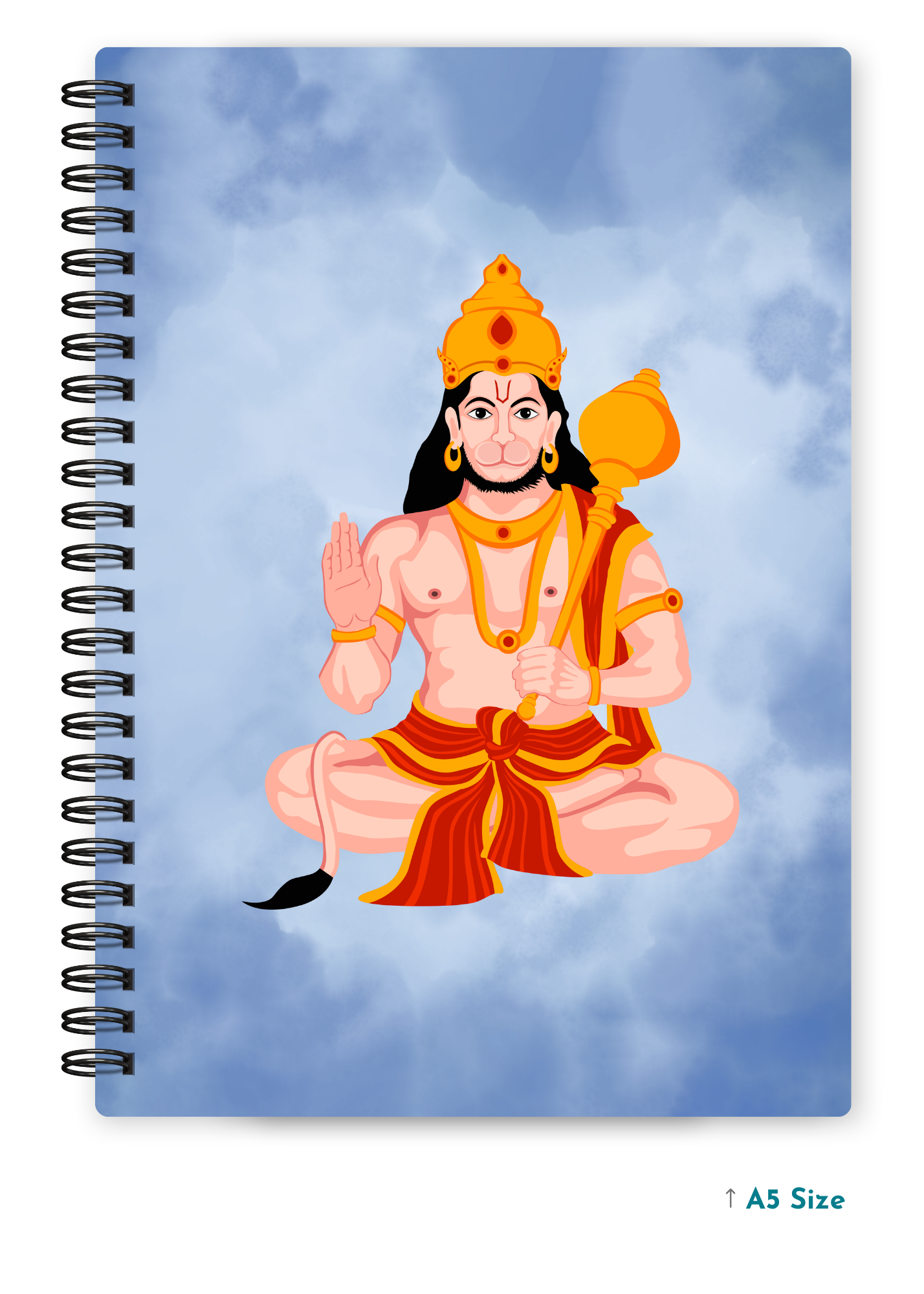 HANUMAN JI (2) cover page - A5 / A6 Size Wiro Notebook