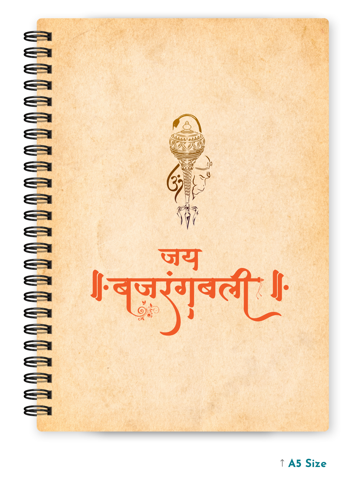 JAI BAJRANG BALI cover page - A5 / A6 Size Wiro Notebook