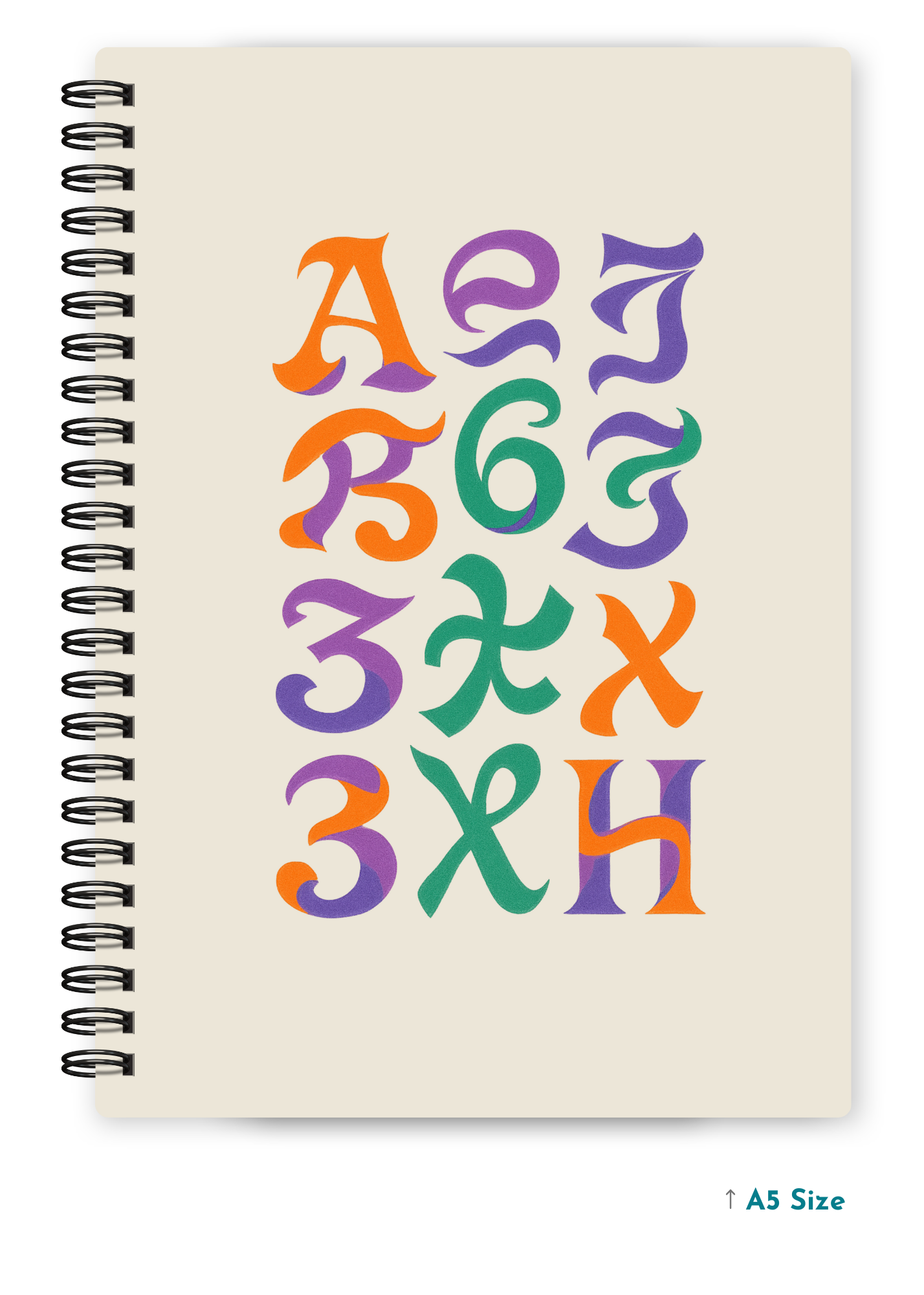 LETTERS IN FLUX cover page - A5 / A6 Size Wiro Notebook