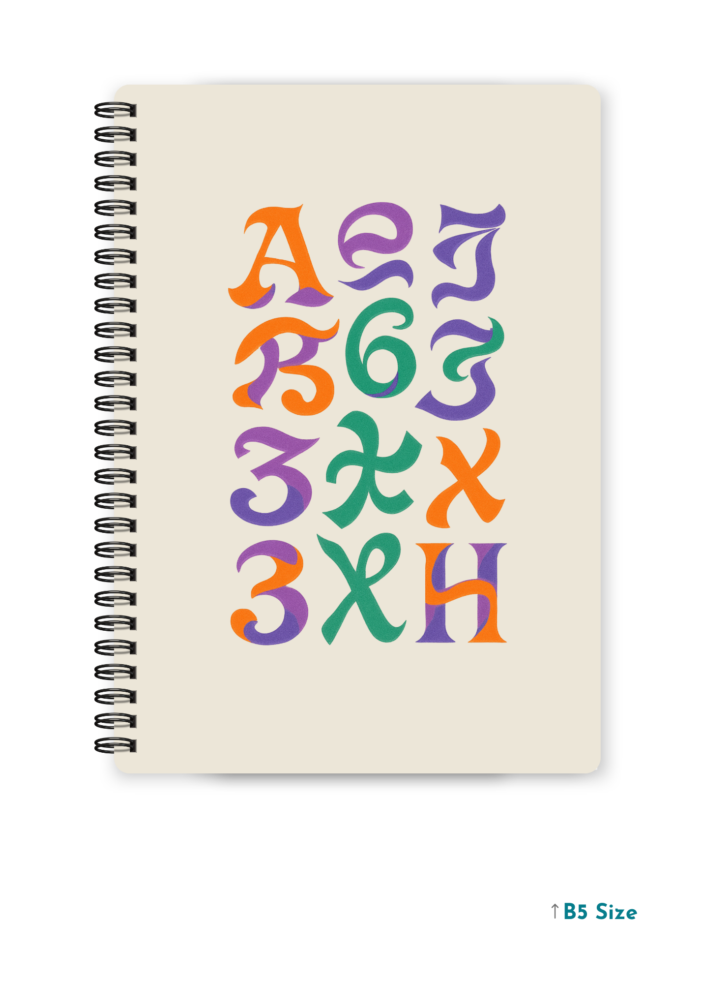 LETTERS IN FLUX cover page - A4 / B5 Size Wiro Notebook