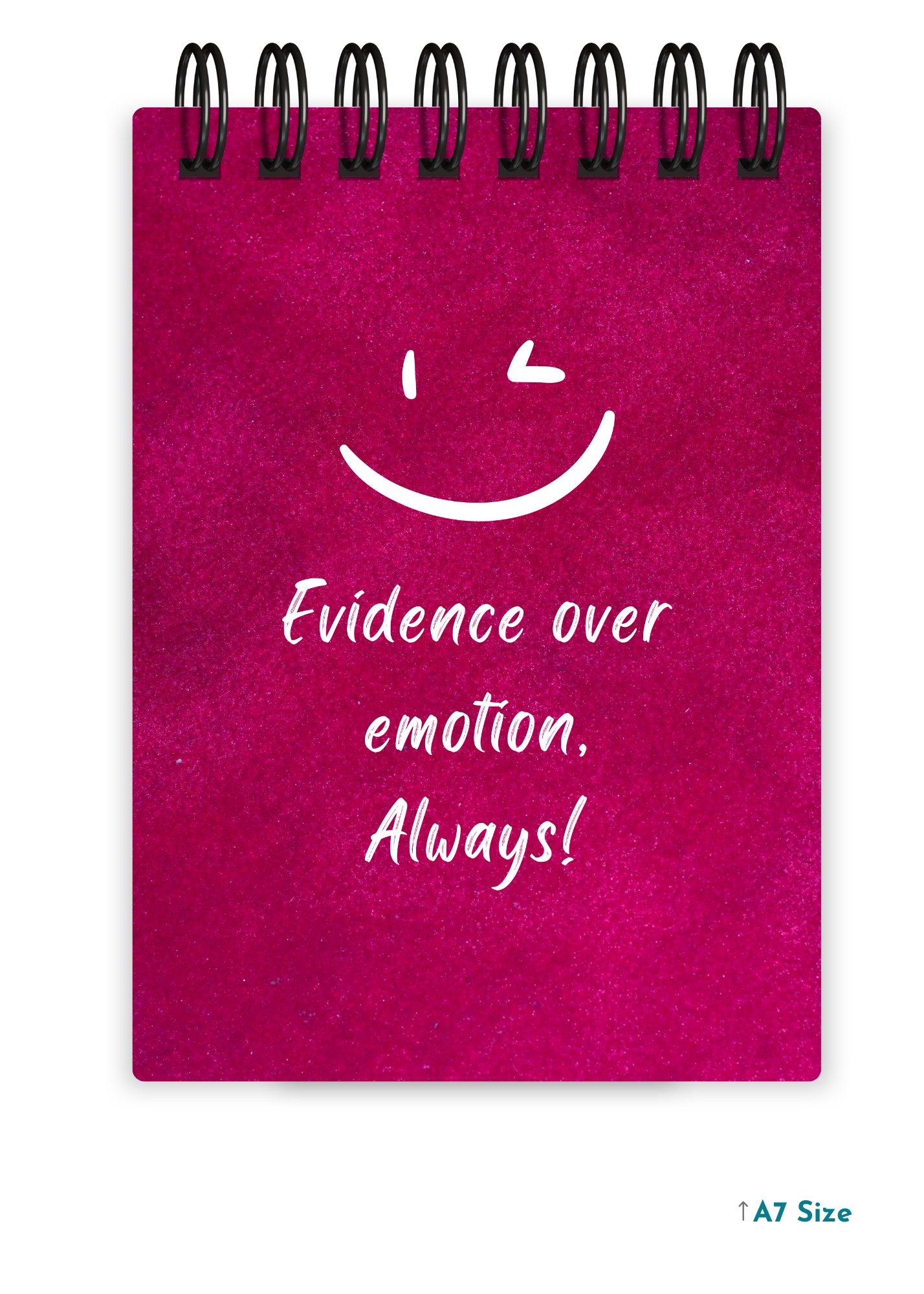 EVIDENCE OVER EMOTION cover page - A7 Size Pocket Notepad