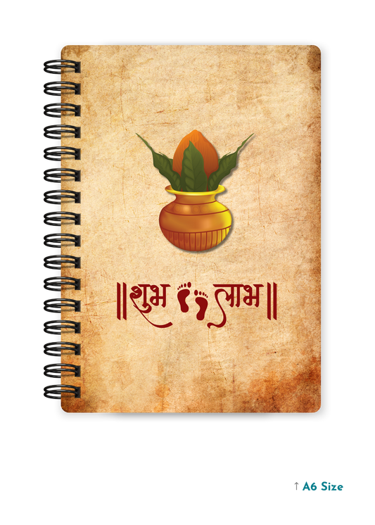SHUBH LAABH cover page - A5 / A6 Size Wiro Notebook