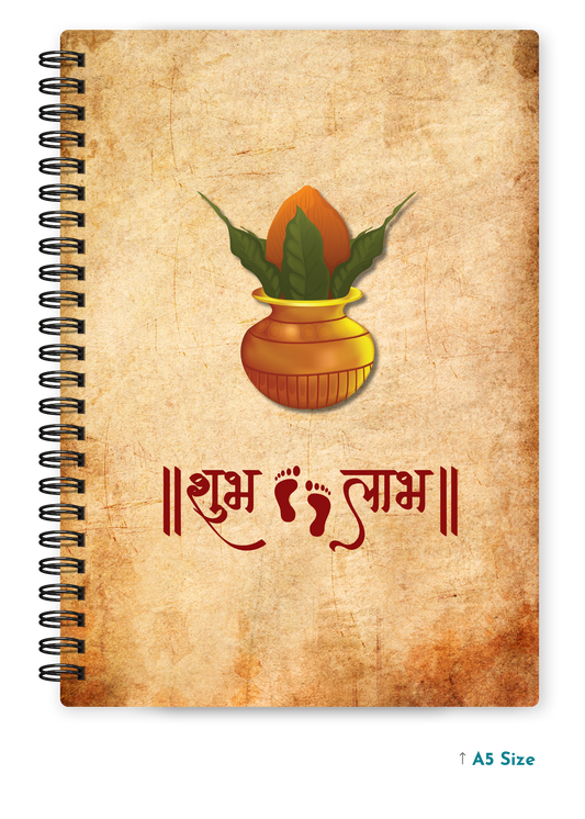 SHUBH LAABH cover page - A5 / A6 Size Wiro Notebook