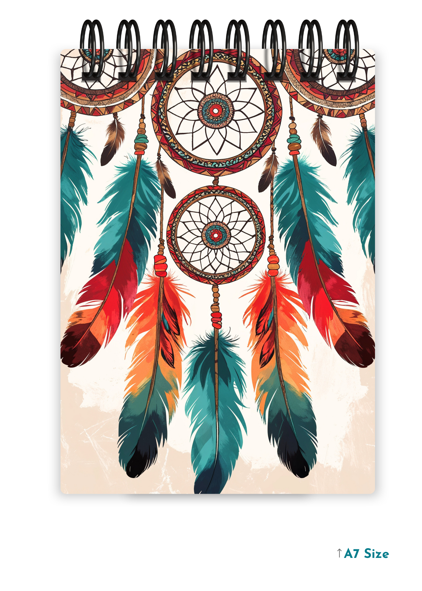 MYSTIC FEATHERS cover page - A7 Size Pocket Notepad