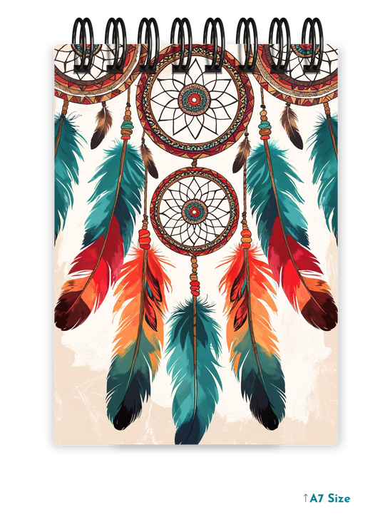 MYSTIC FEATHERS cover page - A7 Size Pocket Notepad