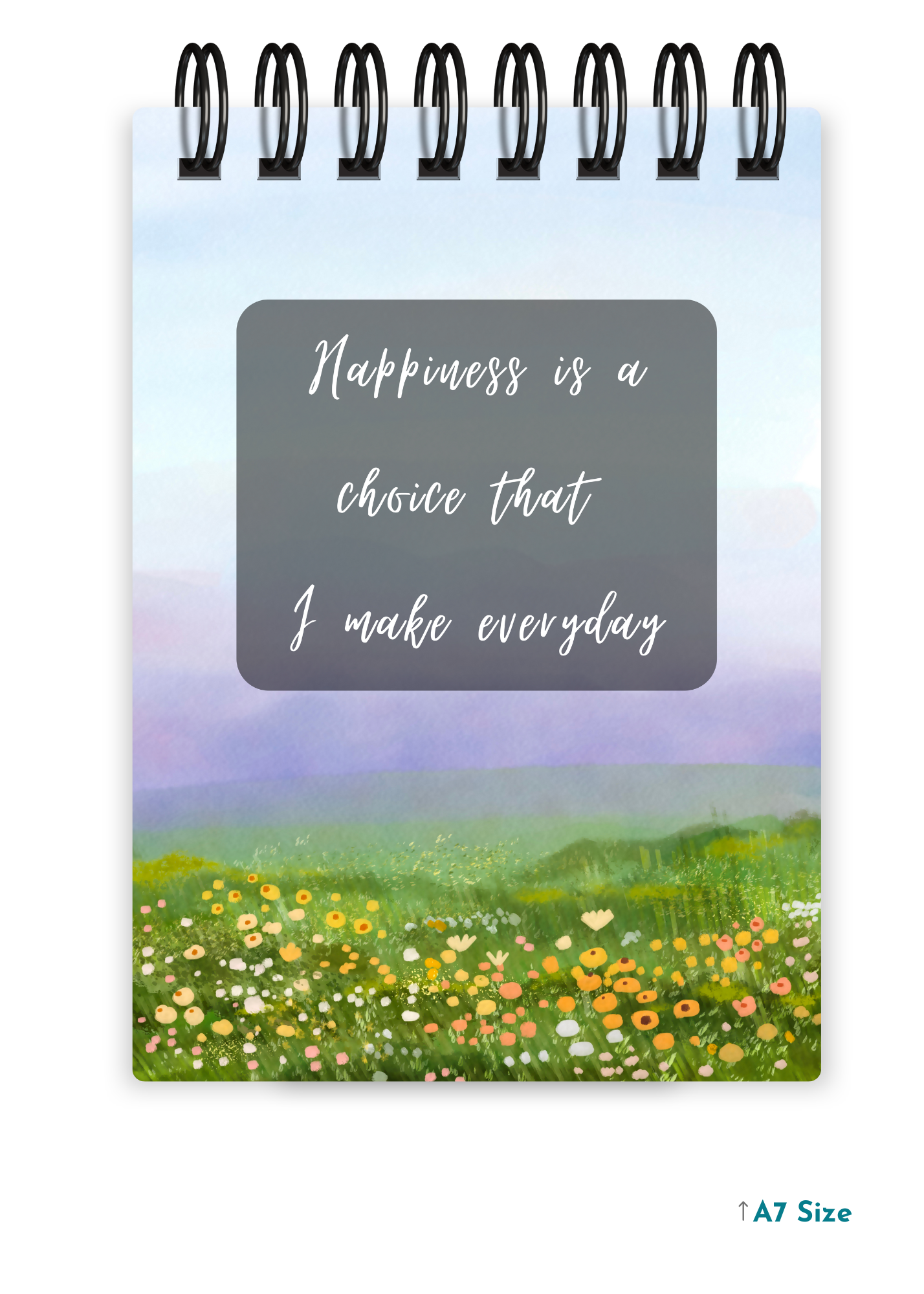 HAPPINESS IS A CHOICE cover page - A7 Size Pocket Notepad