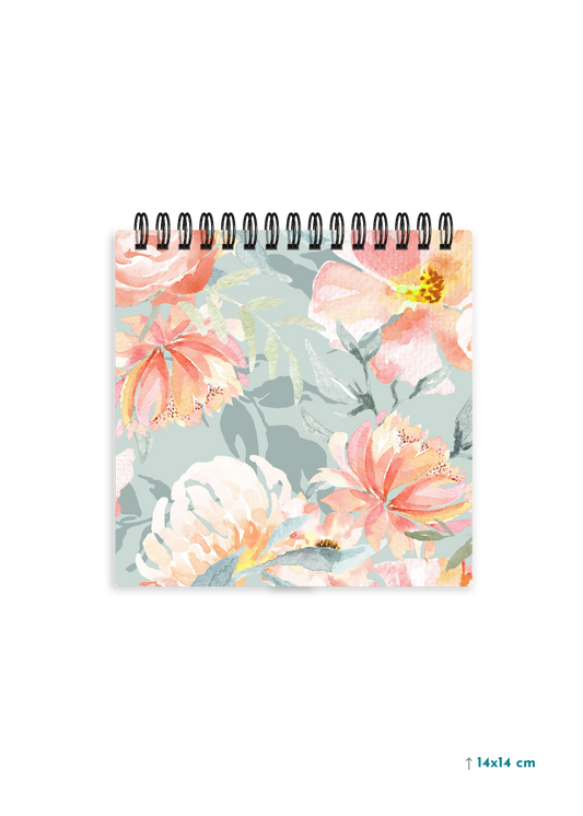 BLOOMING GREY cover page - Square Shape Doodle Pad