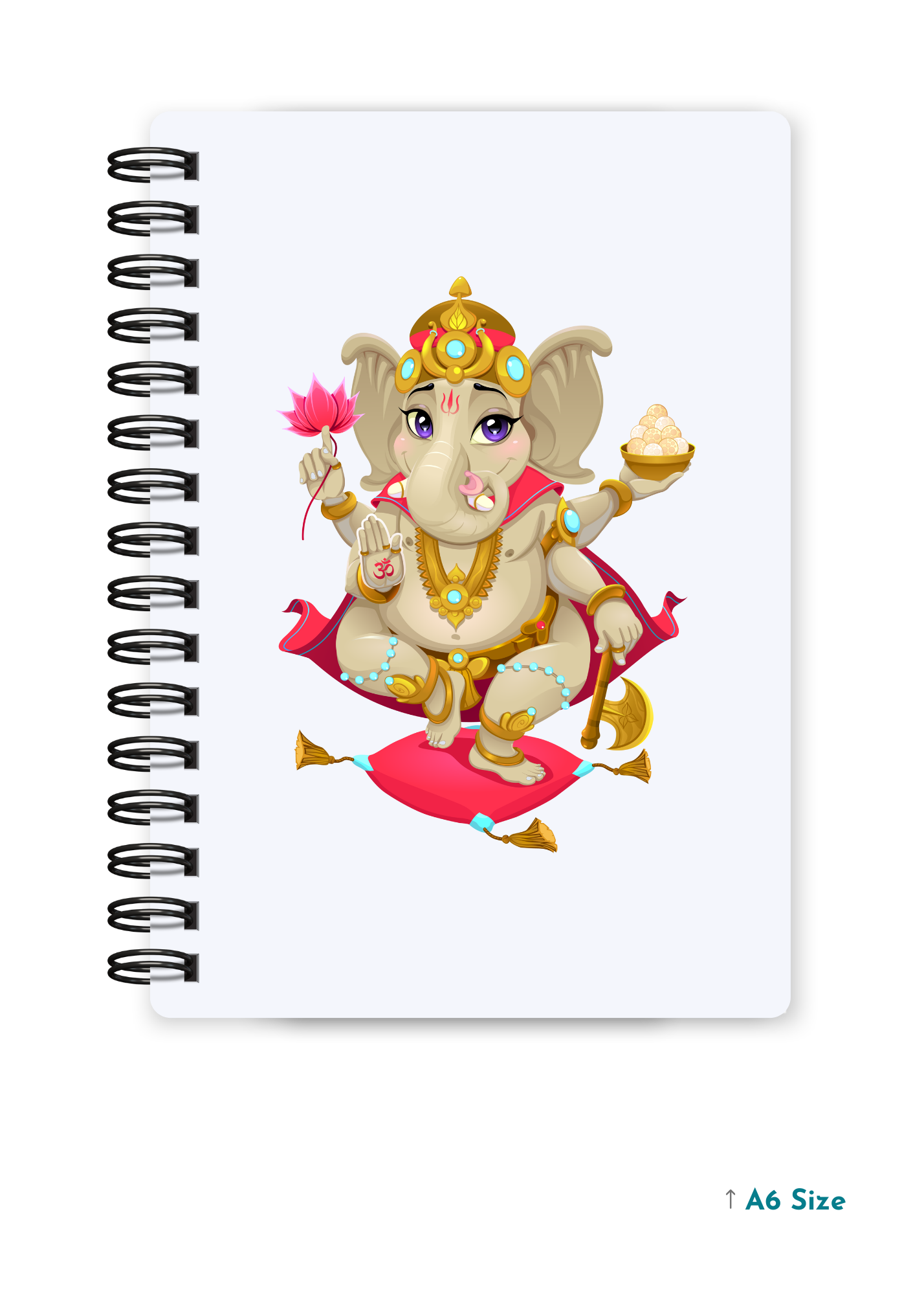 GANESH JI (6) cover page - A5 / A6 Size Wiro Notebook