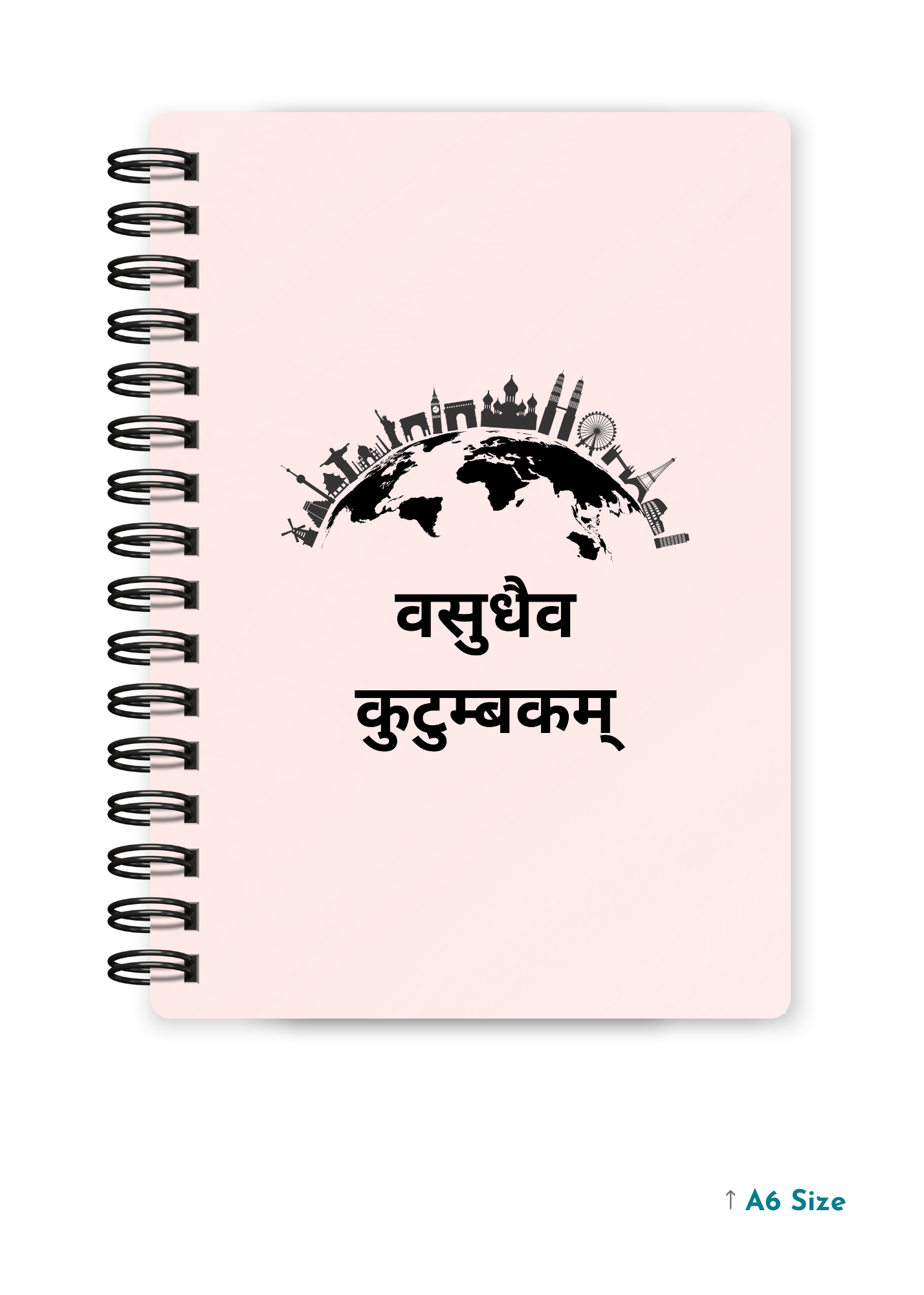 VASUDHAIVA KUTUMBAKAM cover page - A5 / A6 Size Wiro Notebook