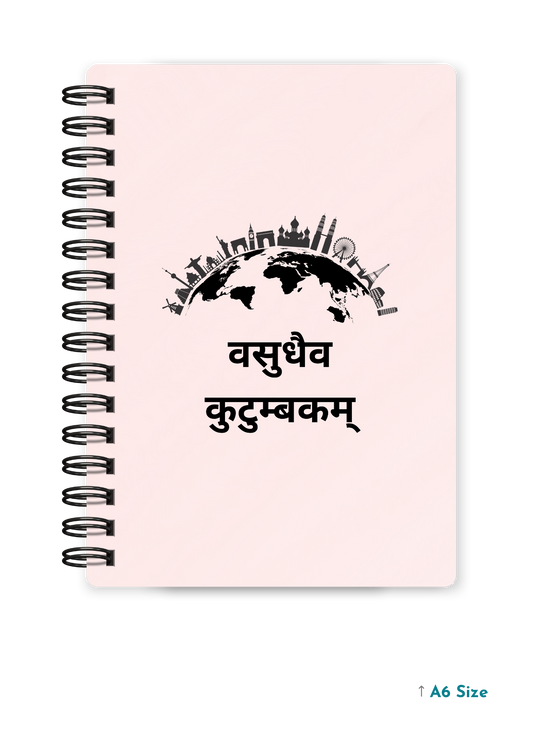 VASUDHAIVA KUTUMBAKAM cover page - A5 / A6 Size Wiro Notebook
