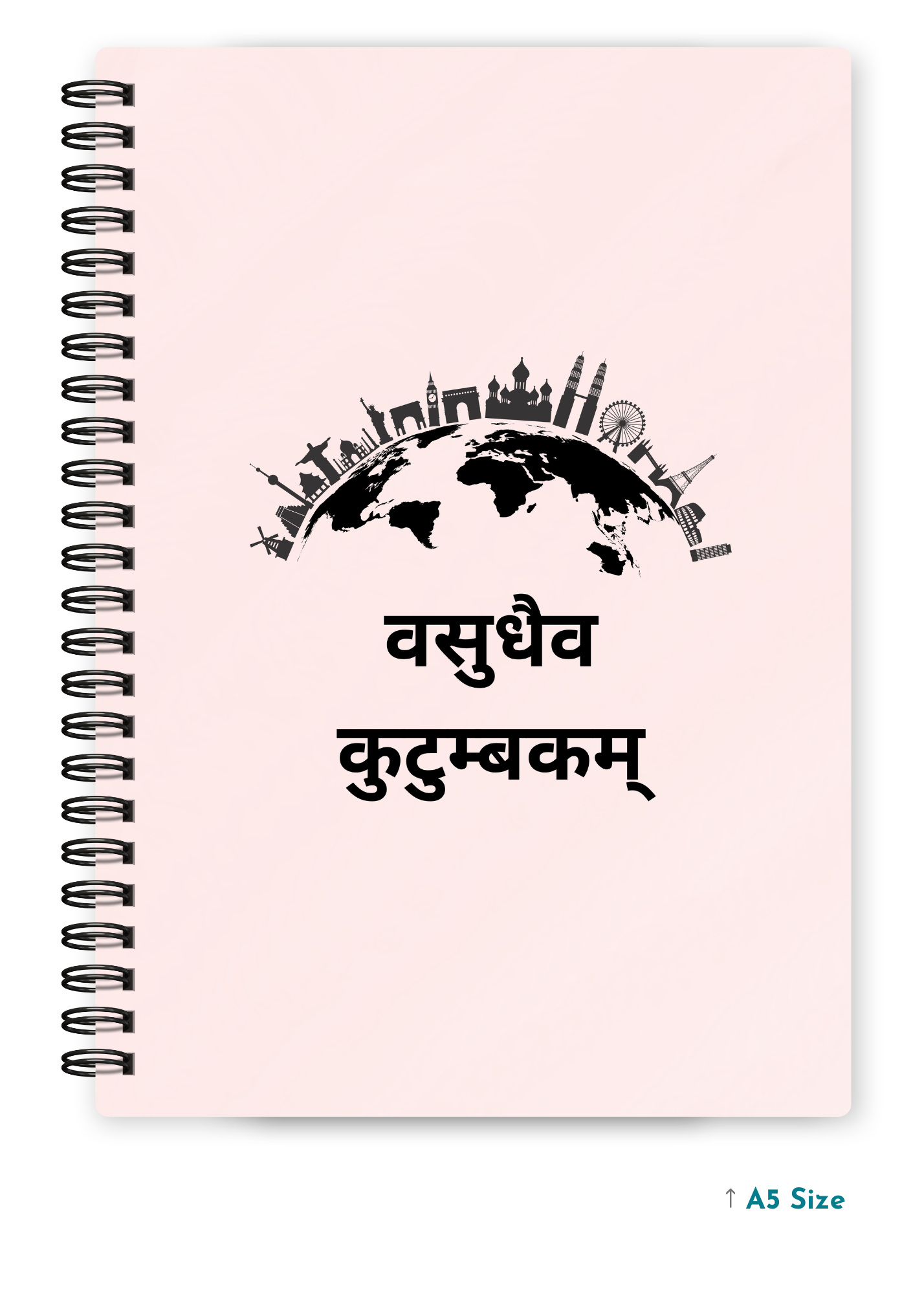 VASUDHAIVA KUTUMBAKAM cover page - A5 / A6 Size Wiro Notebook