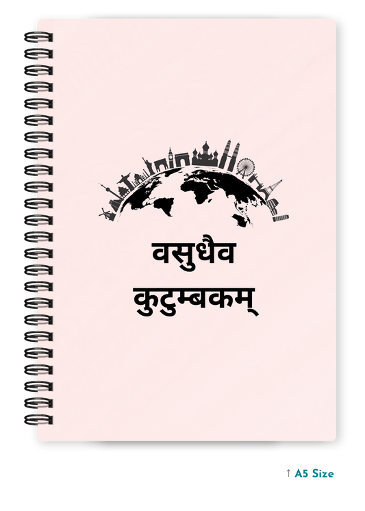 VASUDHAIVA KUTUMBAKAM cover page - A5 / A6 Size Wiro Notebook