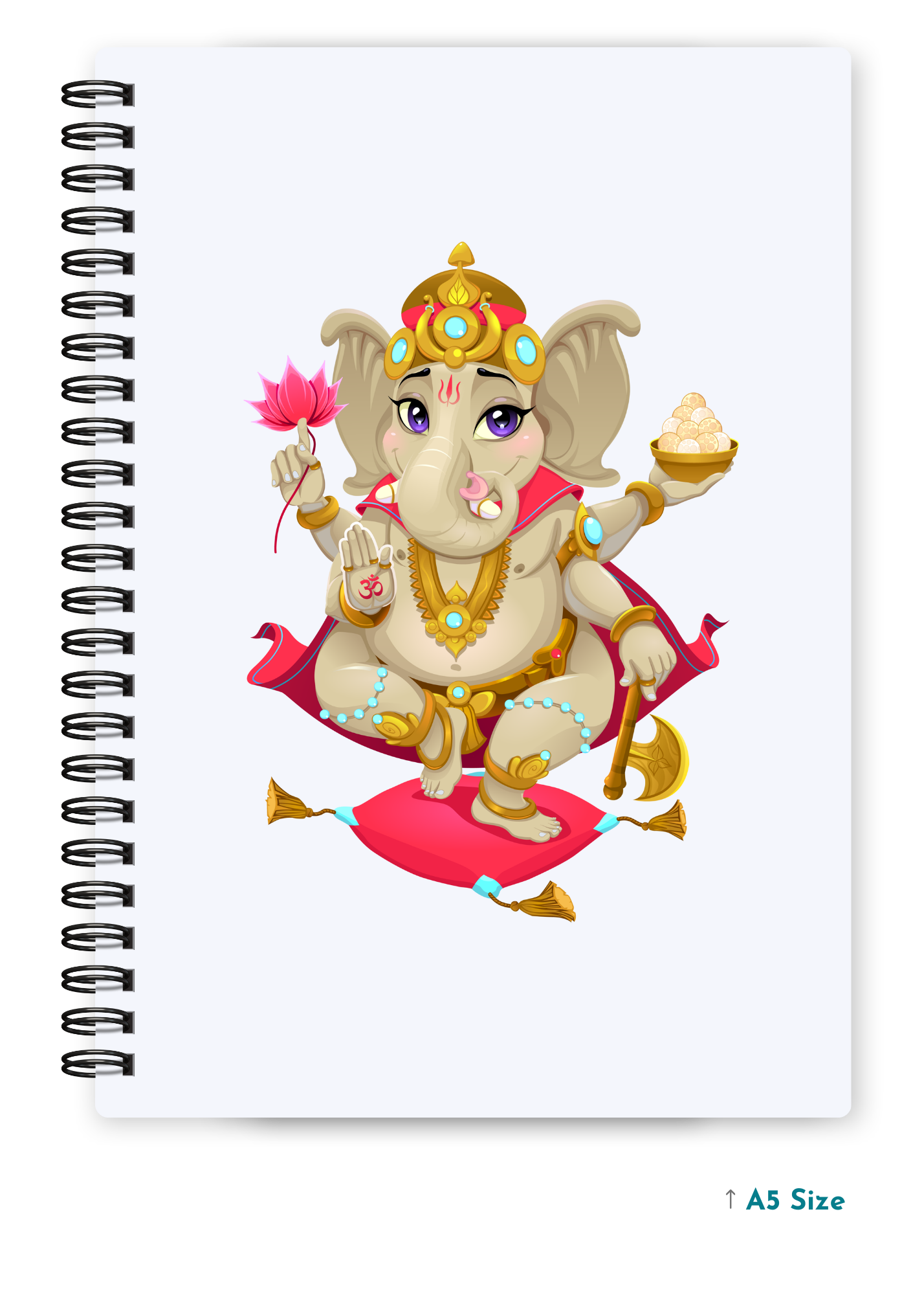 GANESH JI (6) cover page - A5 / A6 Size Wiro Notebook