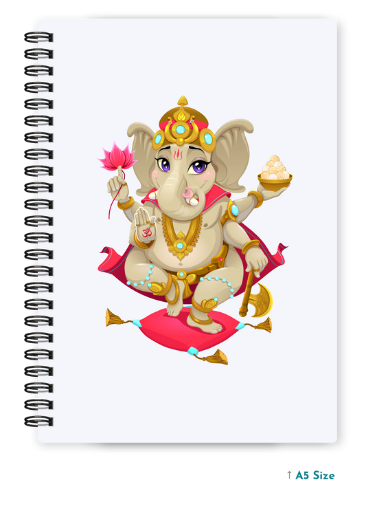 GANESH JI (6) cover page - A5 / A6 Size Wiro Notebook