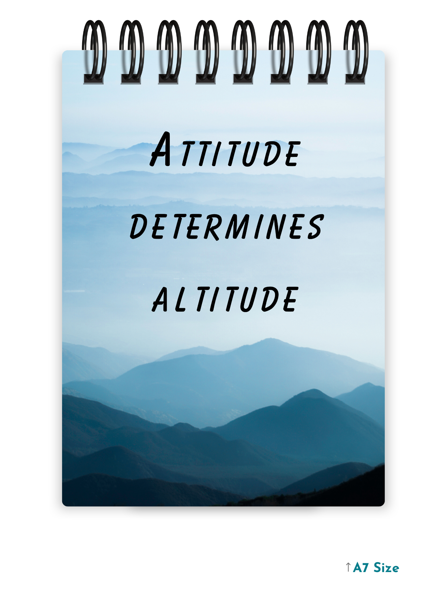 ATTITUDE DETERMINES ALTITUDE cover page - A7 Size Pocket Notepad