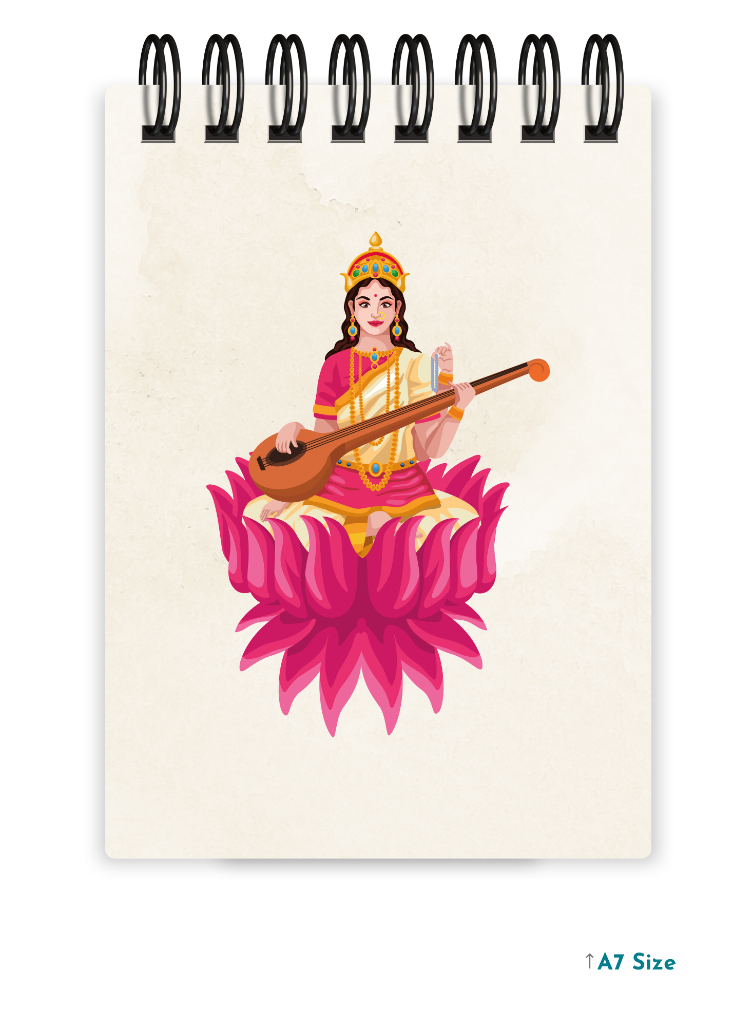 MAA SARASWATI cover page - A7 Size Pocket Notepad
