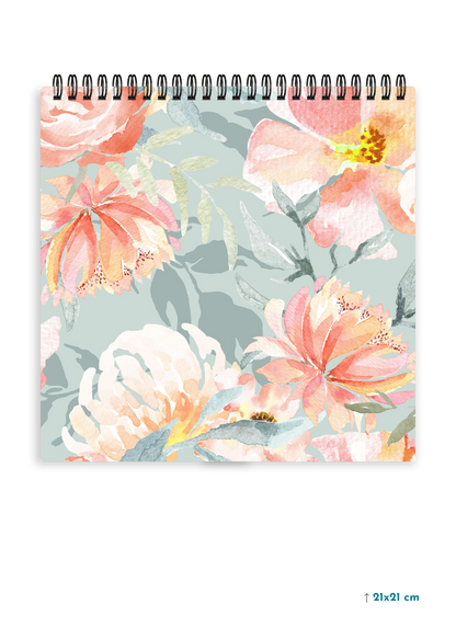 BLOOMING GREY cover page - Square Shape Doodle Pad