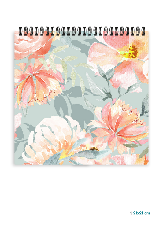 BLOOMING GREY cover page - Square Shape Doodle Pad