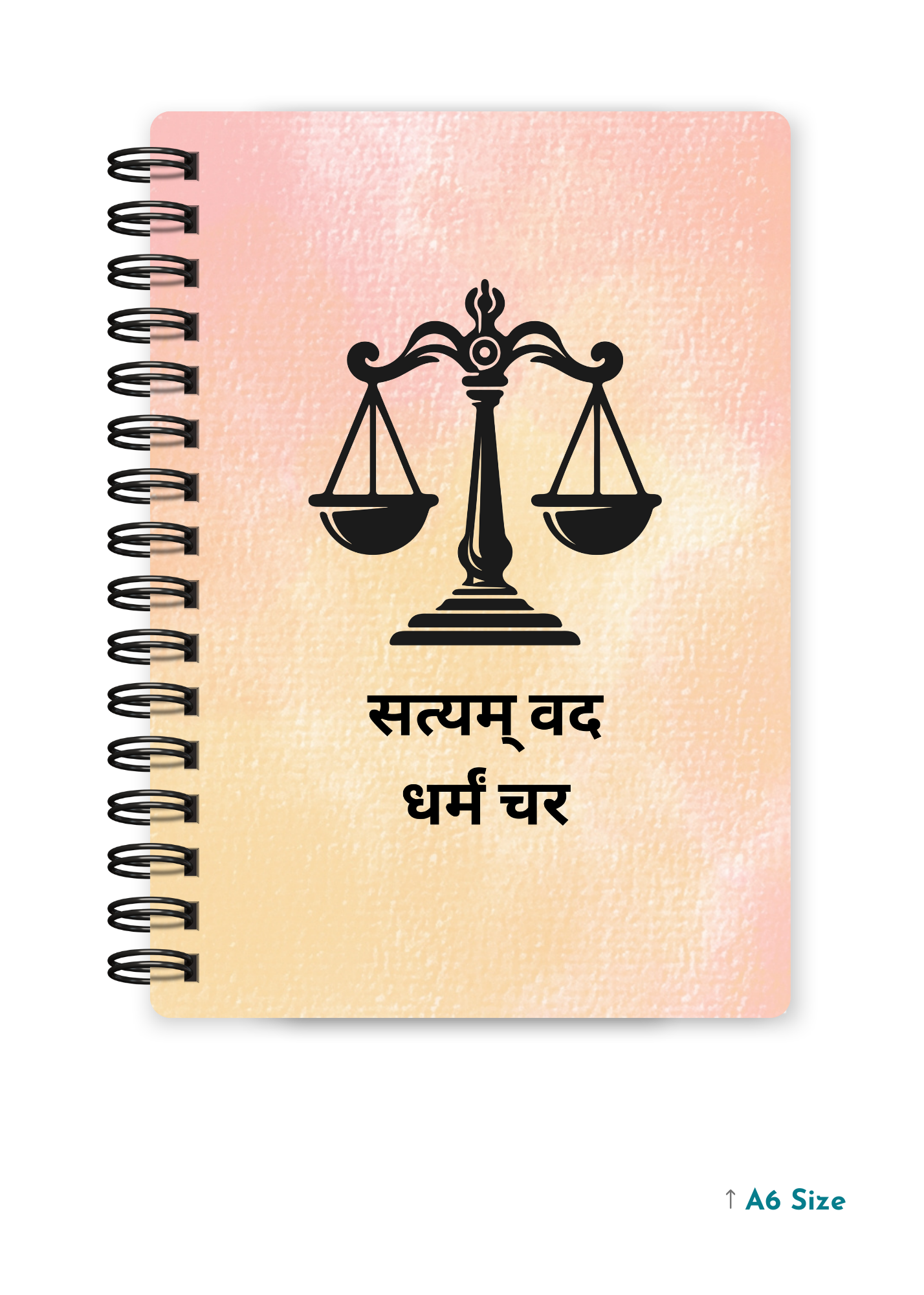 SATYAM VADA DHARMAM CHARA cover page - A5 / A6 Size Wiro Notebook