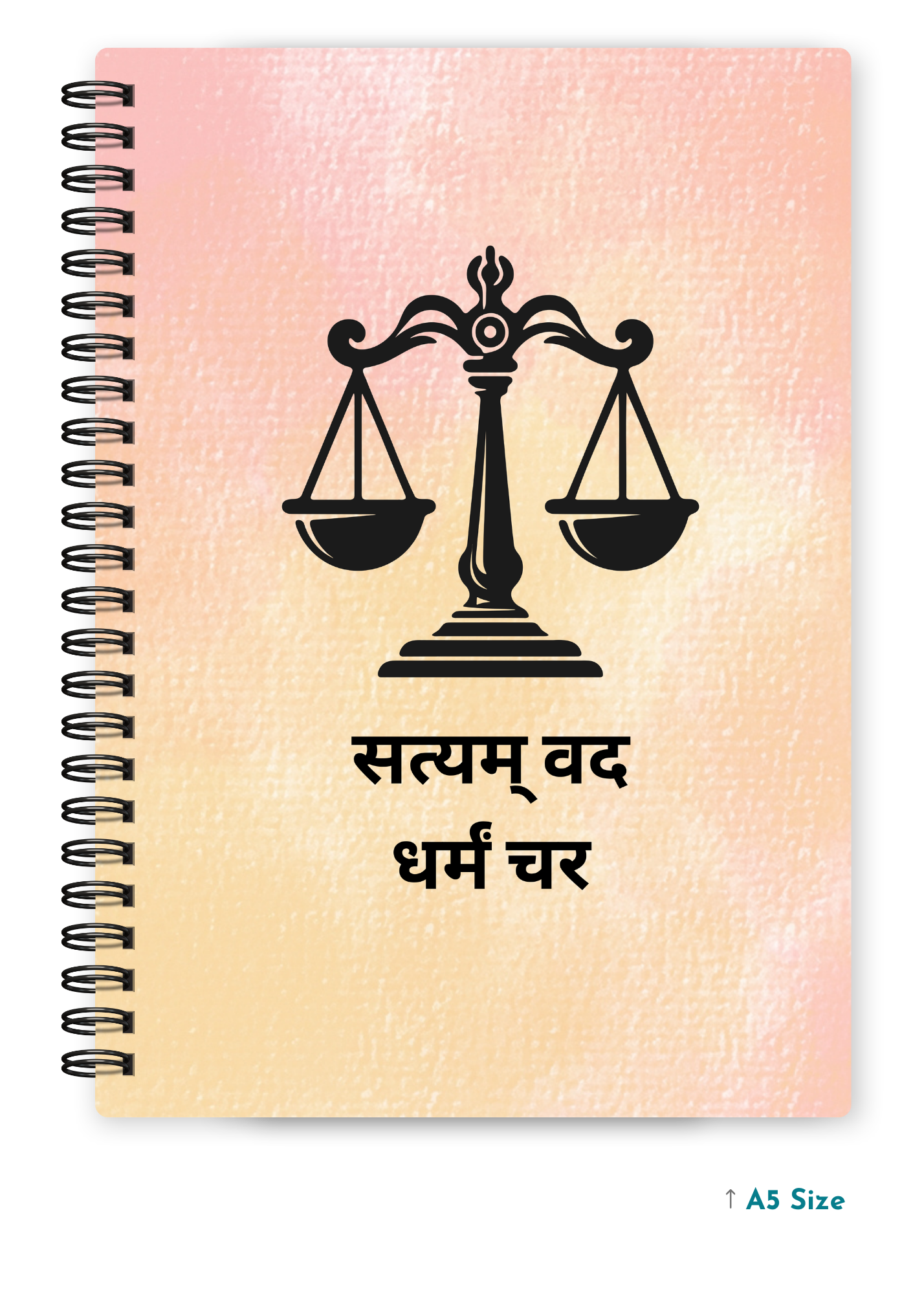 SATYAM VADA DHARMAM CHARA cover page - A5 / A6 Size Wiro Notebook