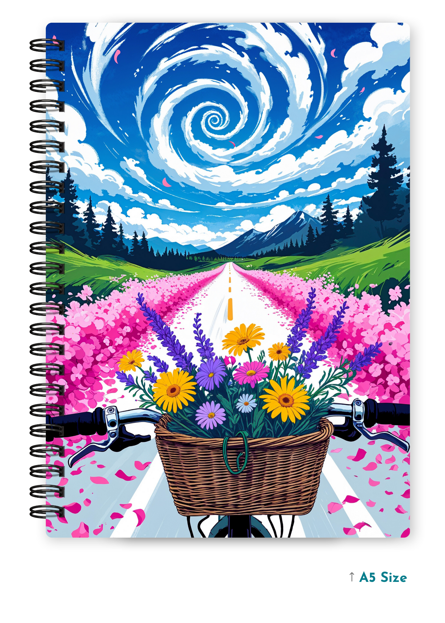 COSMIC SPIRAL cover page - A5 / A6 Size Wiro Notebook
