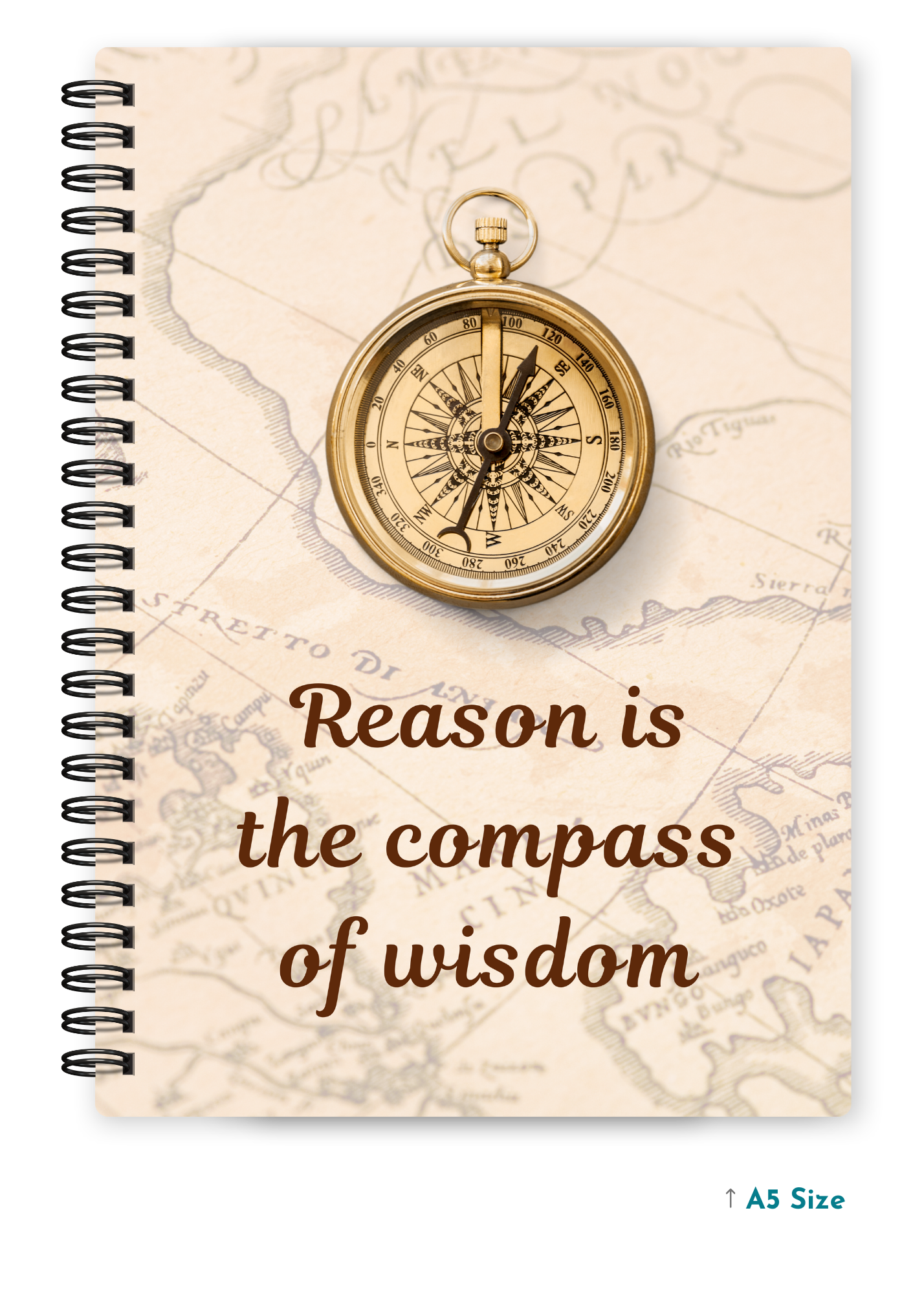 REASON IS THE COMPASS cover page - A5 / A6 Size Wiro Notebook