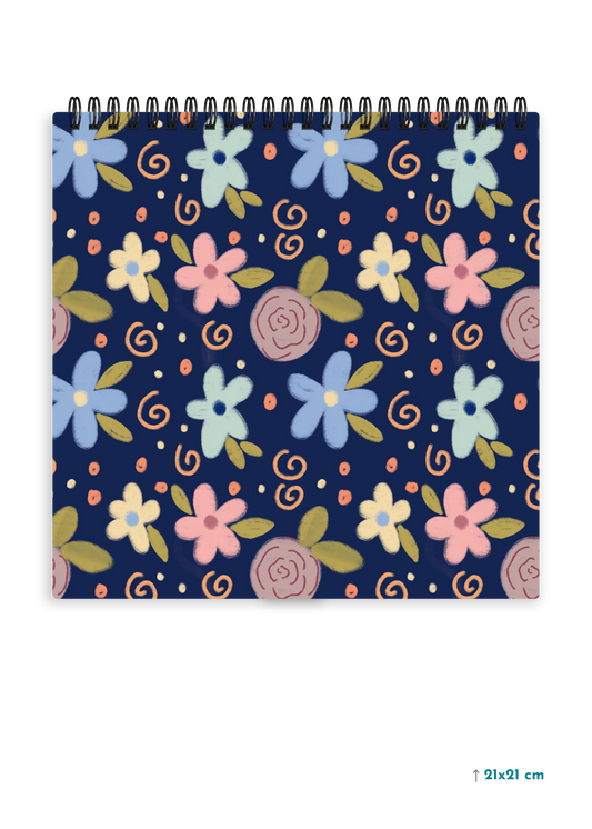FLOWERS cover page - Square Shape Doodle Pad