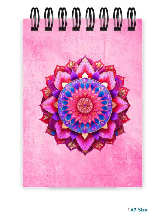 RADIANT MANDALA cover page - A7 Size Pocket Notepad