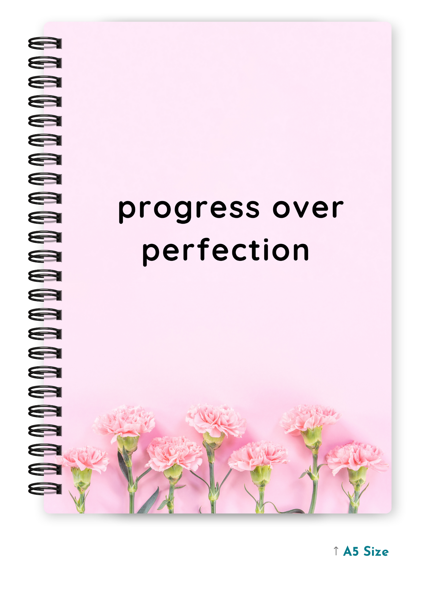 PROGRESS OVER PERFECTION cover page - A5 / A6 Size Wiro Notebook