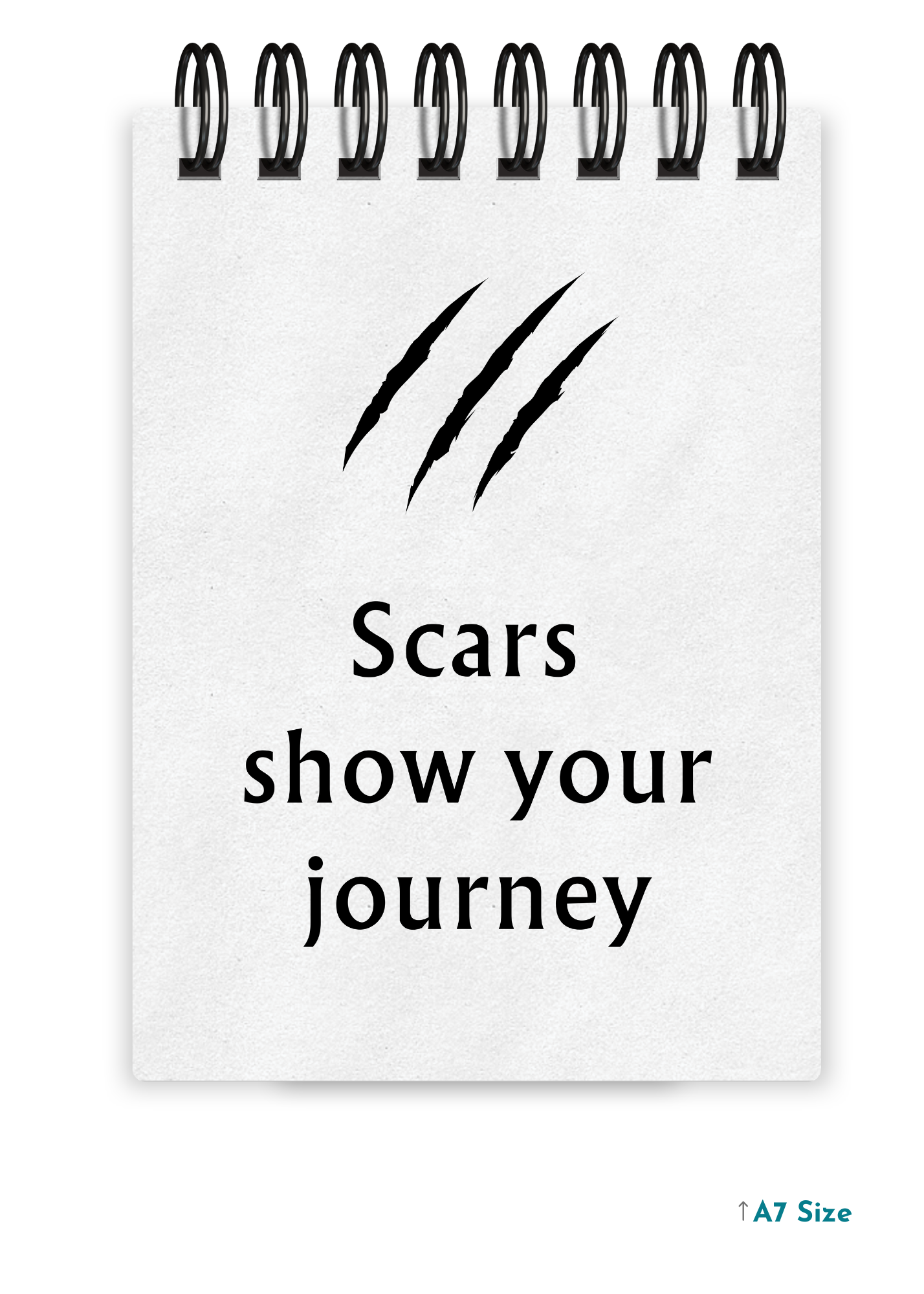 SCARS SHOW YOUR JOURNEY cover page - A7 Size Pocket Notepad