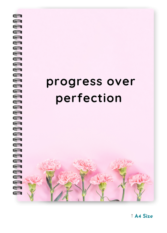 PROGRESS OVER PERFECTION cover page - A4 / B5 Size Wiro Notebook