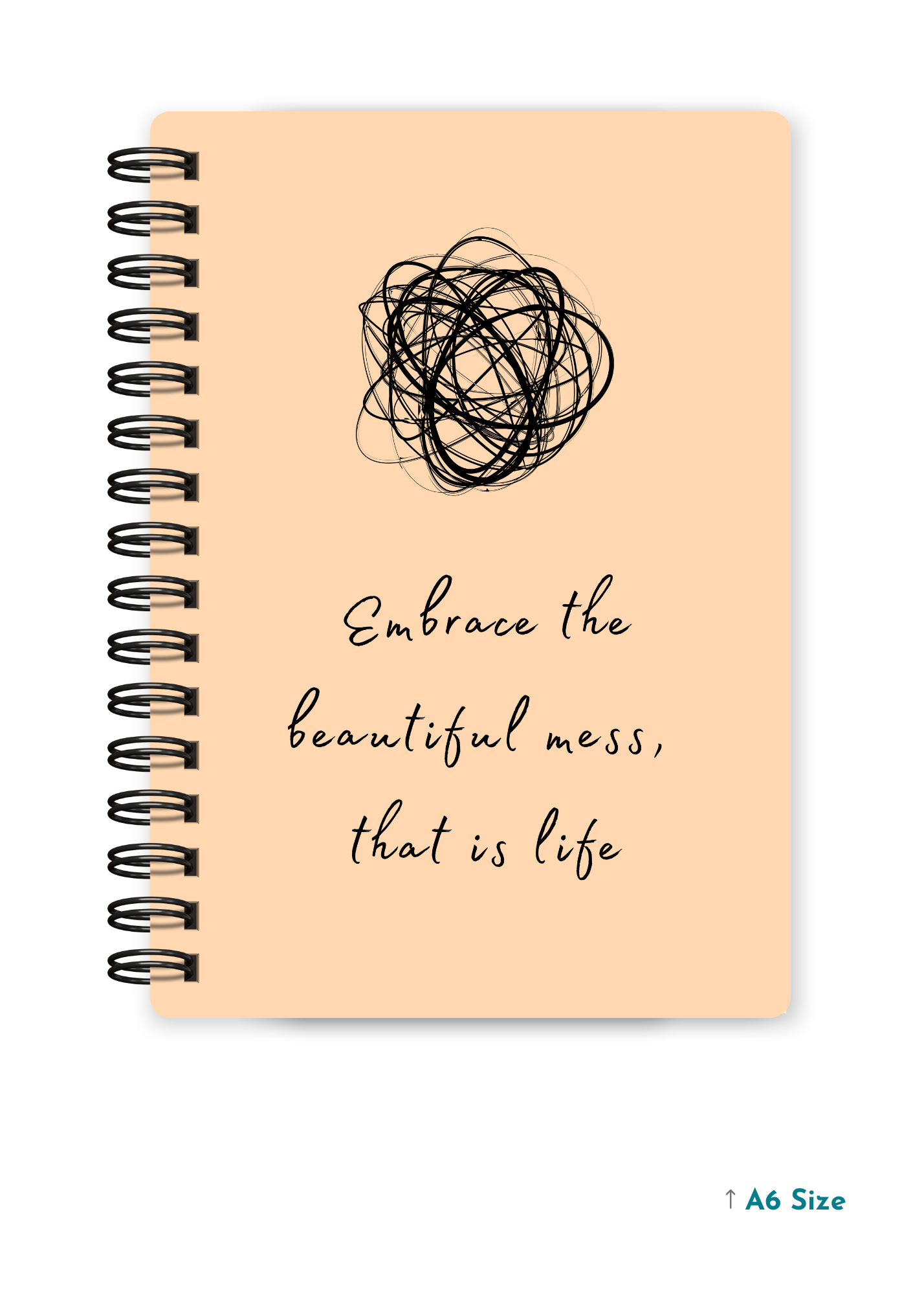 EMBRACE THE BEAUTIFUL MESS cover page - A5 / A6 Size Wiro Notebook