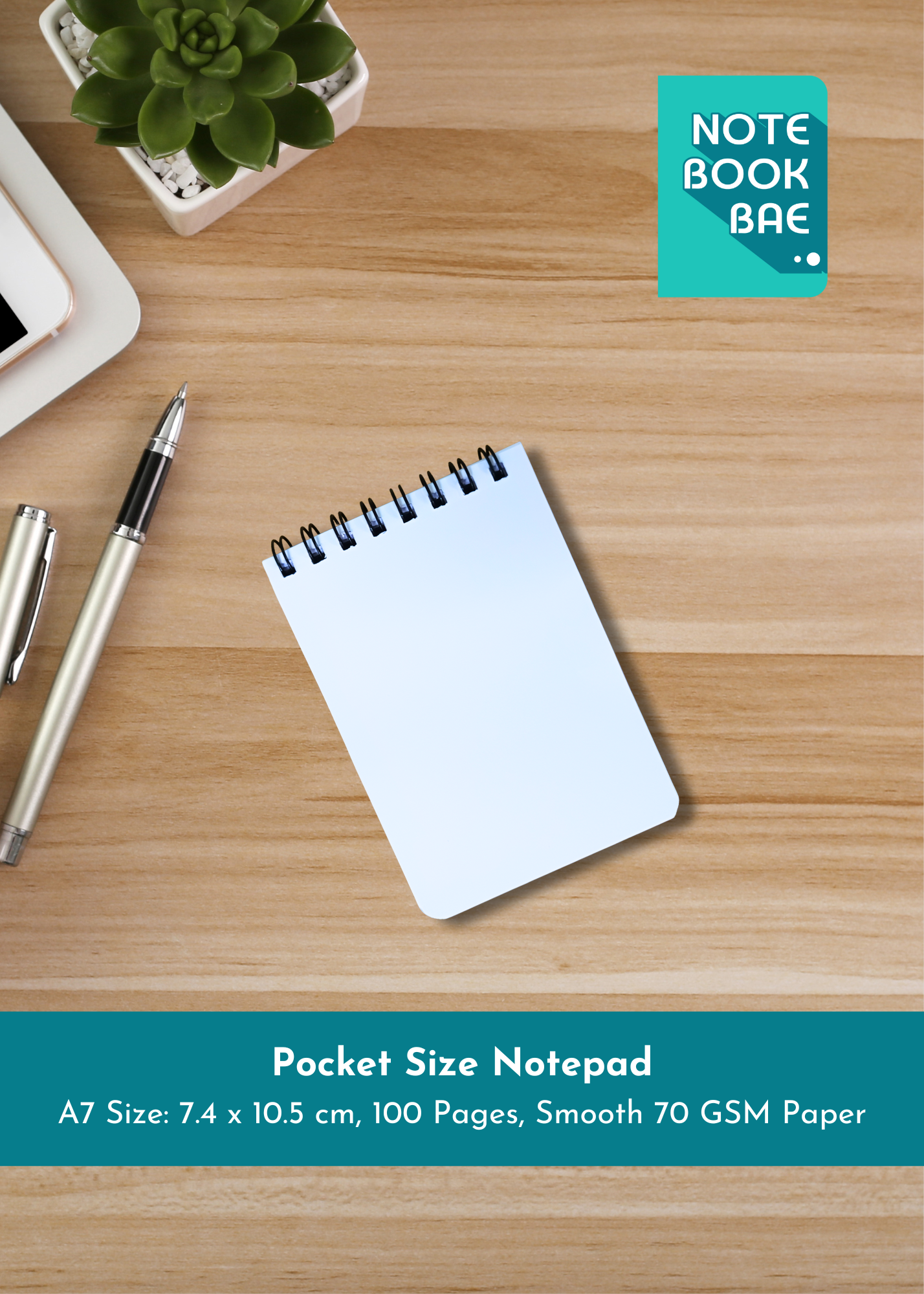 A7 Size Pocket Notepad - Custom Front Cover Design