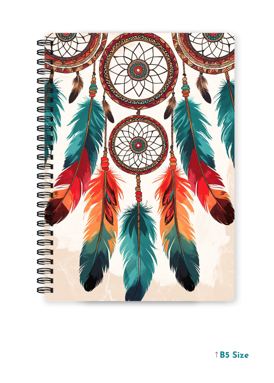 MYSTIC FEATHERS cover page - A4 / B5 Size Wiro Notebook