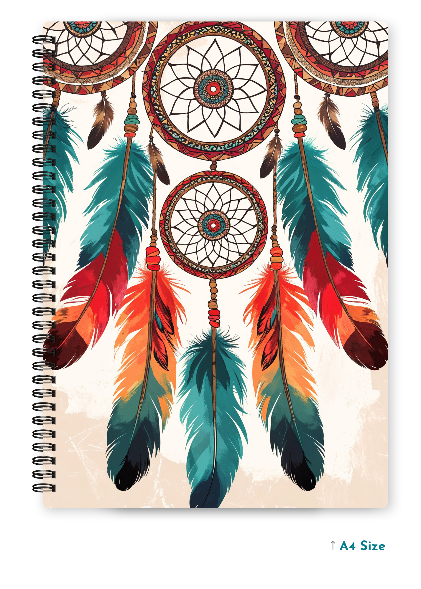 MYSTIC FEATHERS cover page - A4 / B5 Size Wiro Notebook